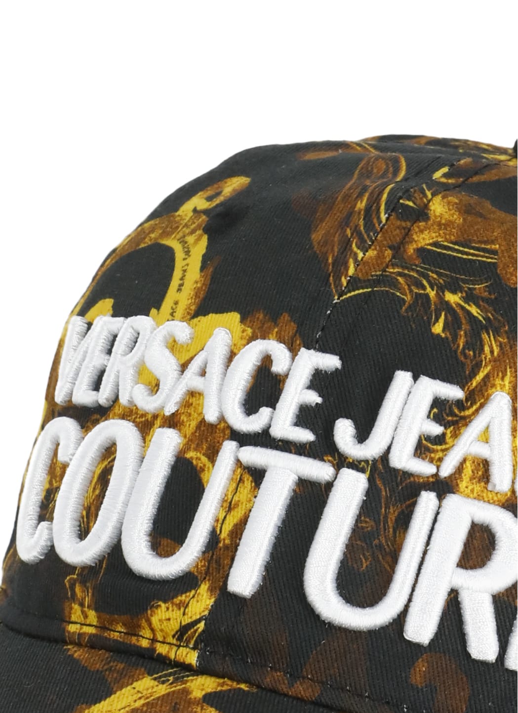 Shop Versace Jeans Couture Watercolour Baseball Cap In Black