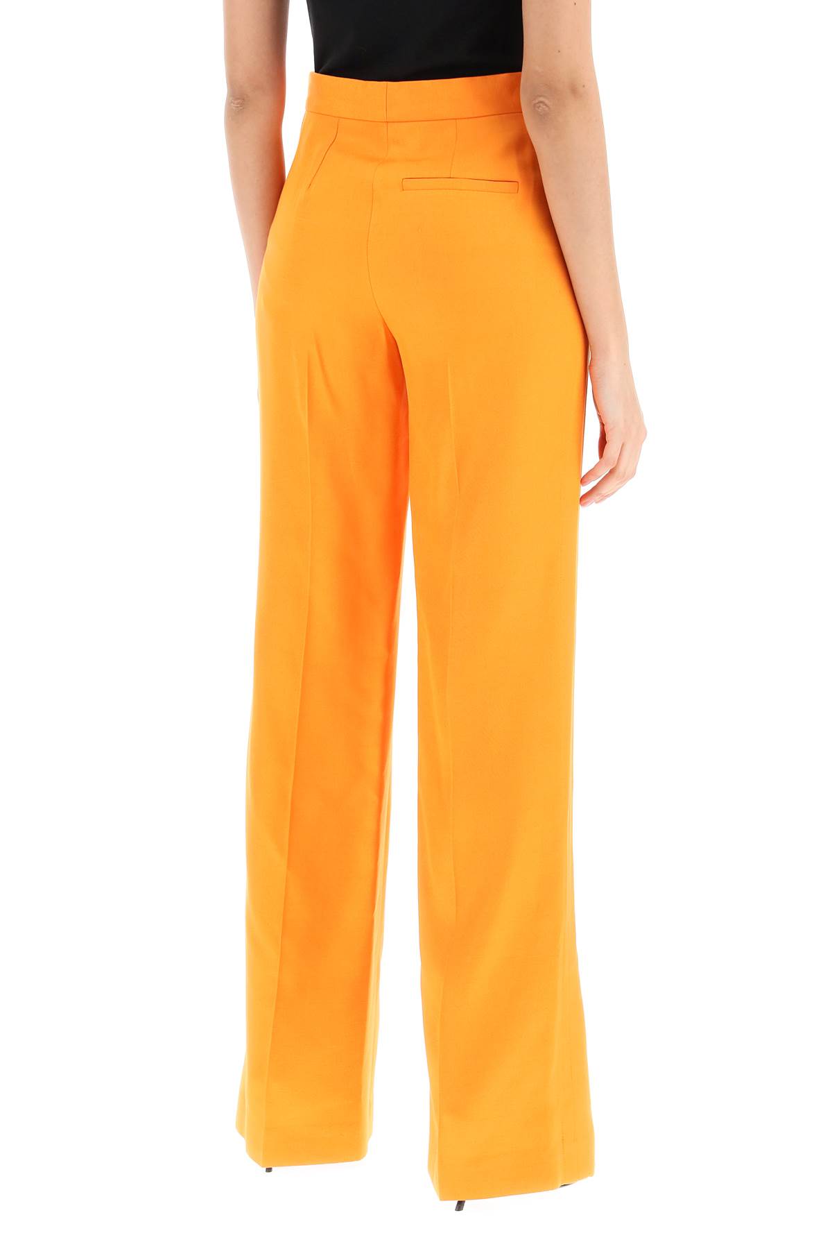 Stella Mccartney Womens Bright Orange Structured-waistband Flared-leg High-rise Woven Trousers In Orange