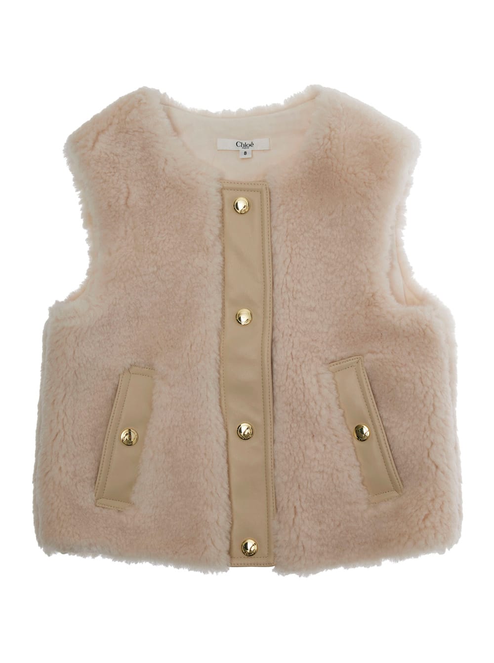 Chloé Fleece Gilet In Neutral