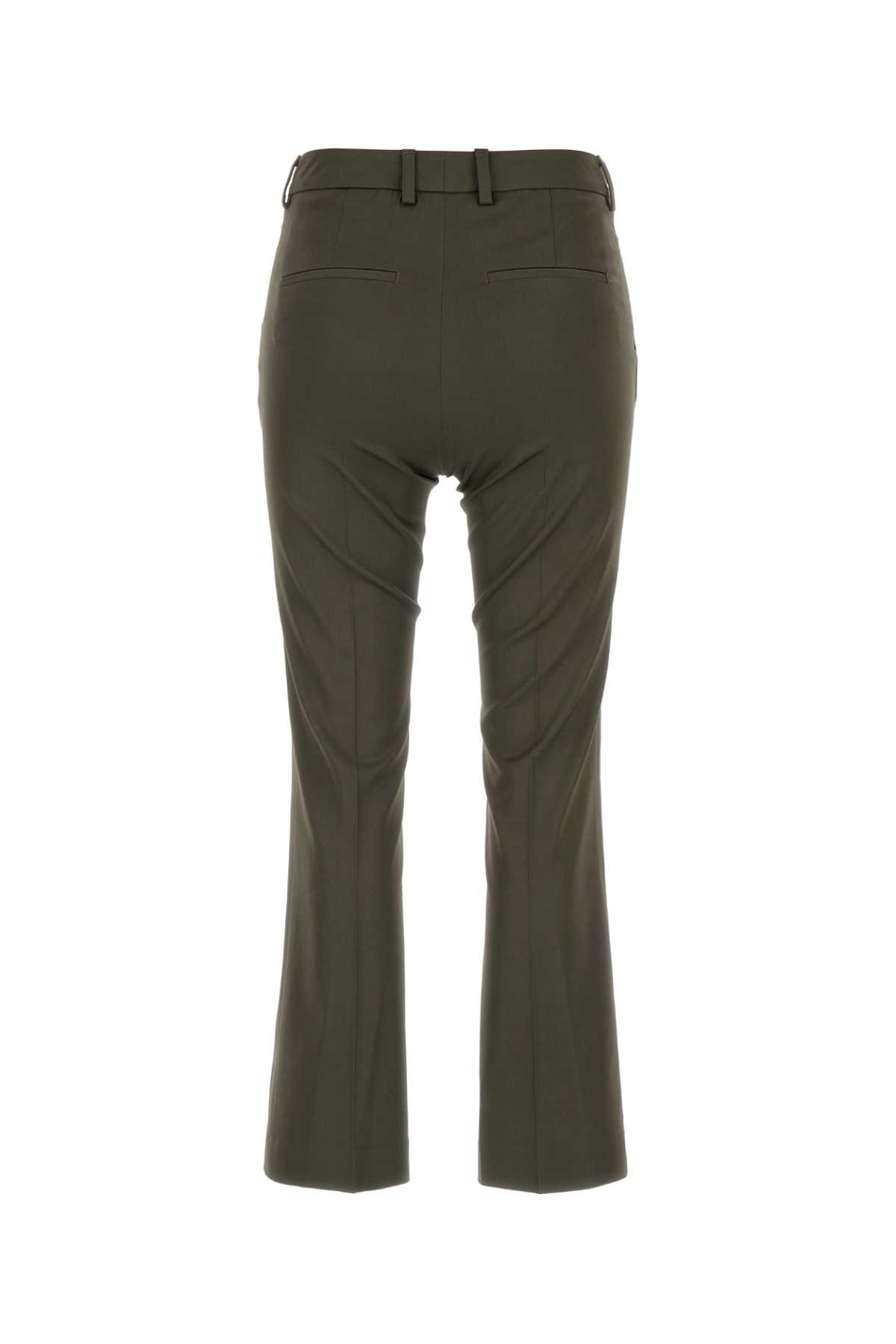Pt Torino Pant Viscose Stretch Flared Hem In Militare