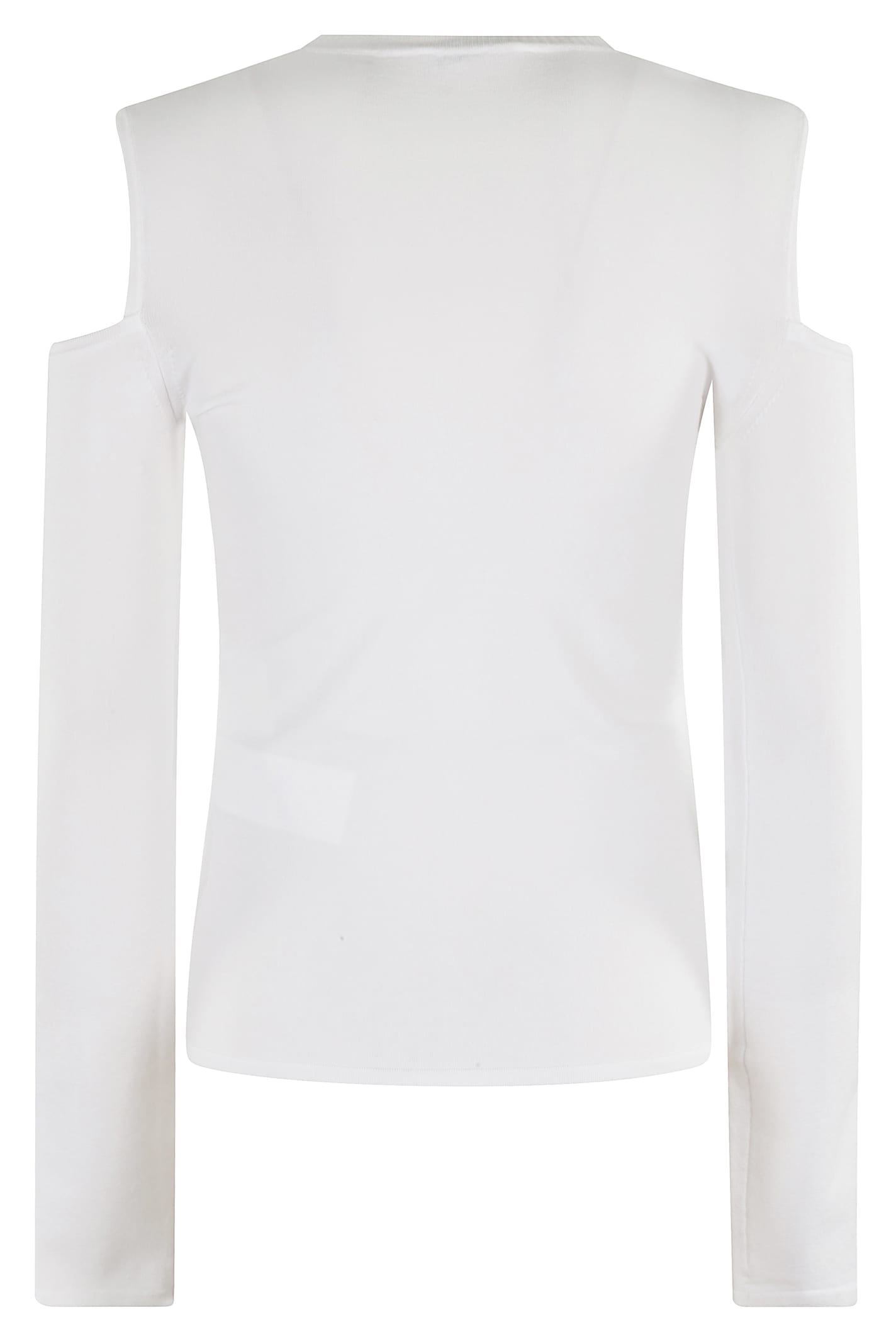 Max Mara Vik Cold Shoulder Sweater In Bianco Ottico