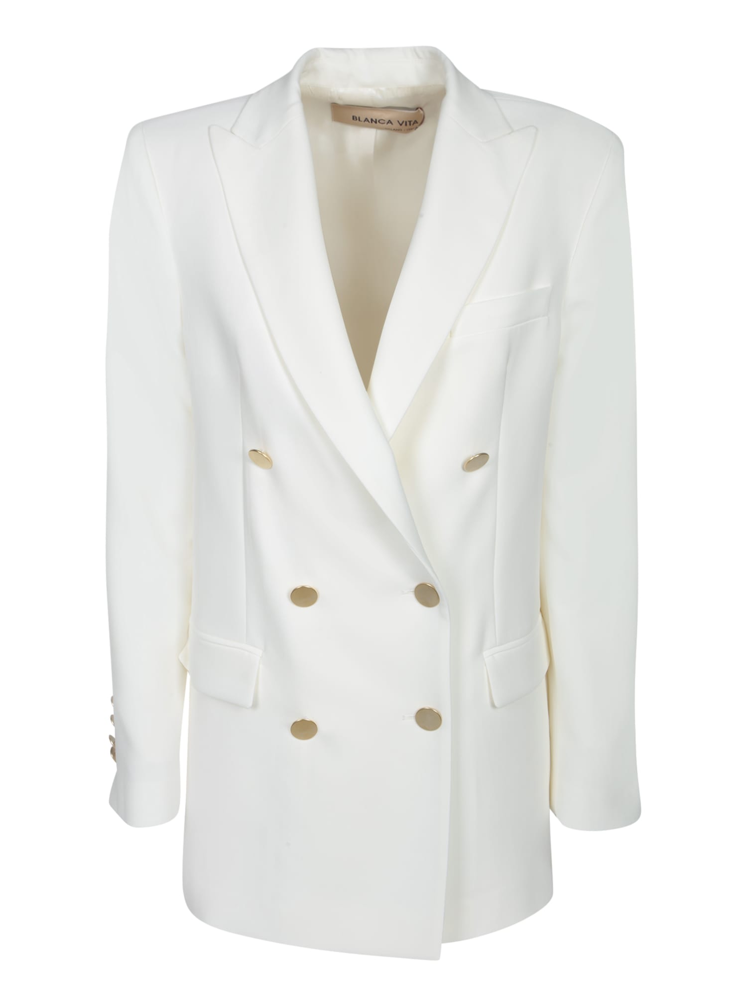 Blanca Vita Double-breasted Jacket With Silky Inner Lining