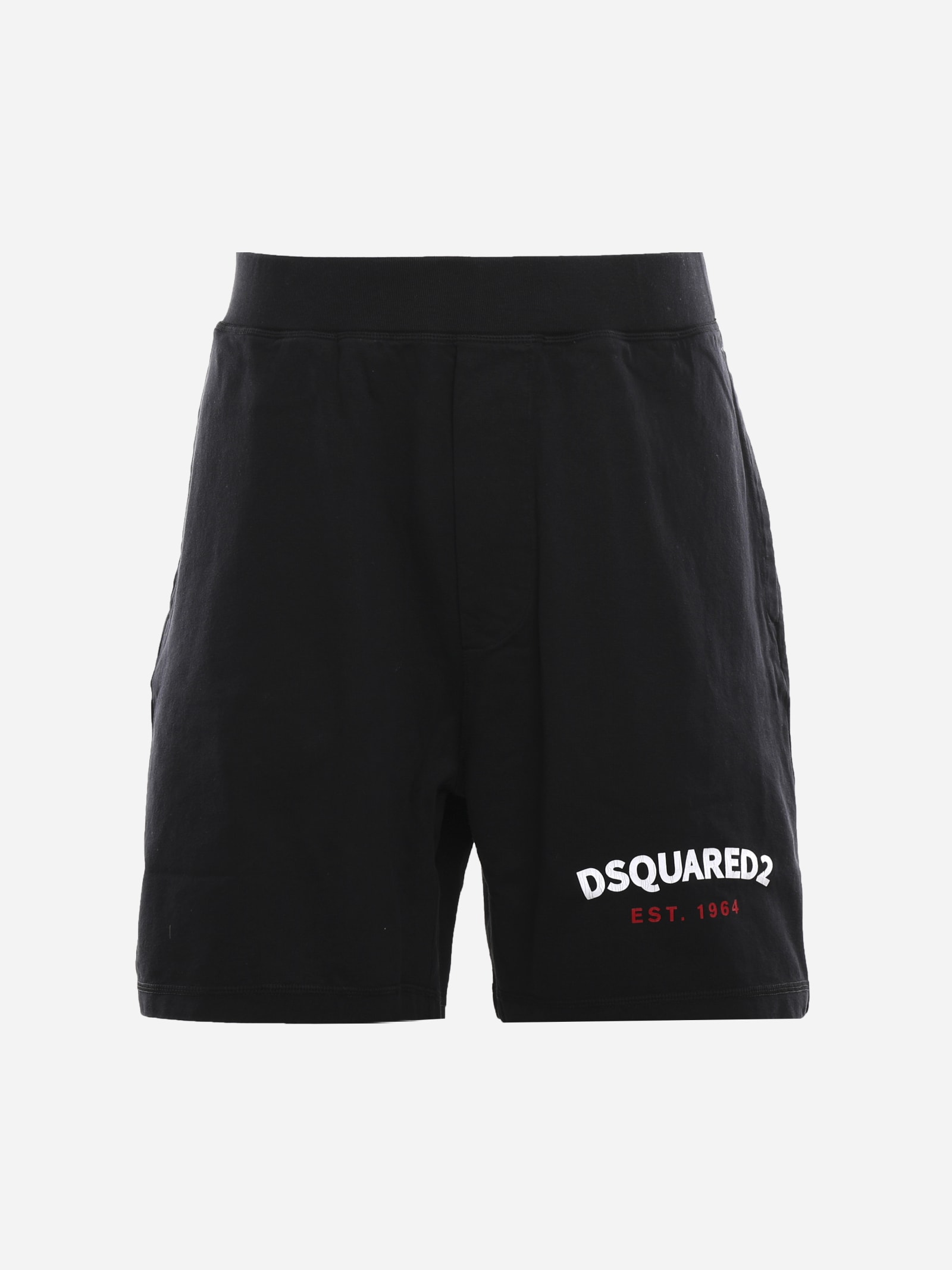 DSQUARED2 COTTON SHORTS WITH LOGO PRINT,S71MU0622 S23851900
