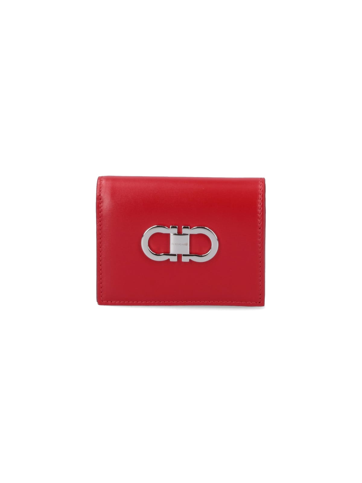 Shop Ferragamo Gancini Wallet In Red