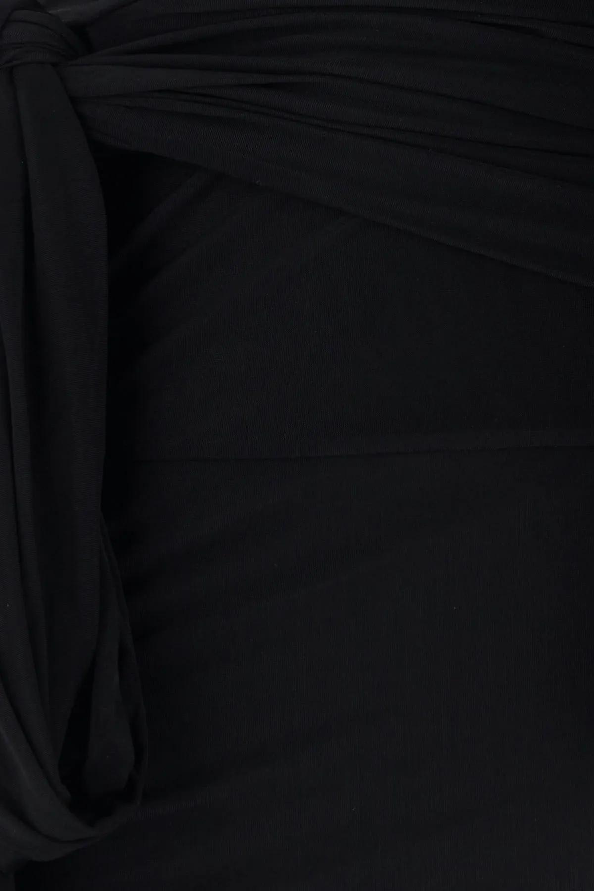 Shop Blumarine Black Stretch Nylon Mini Dress
