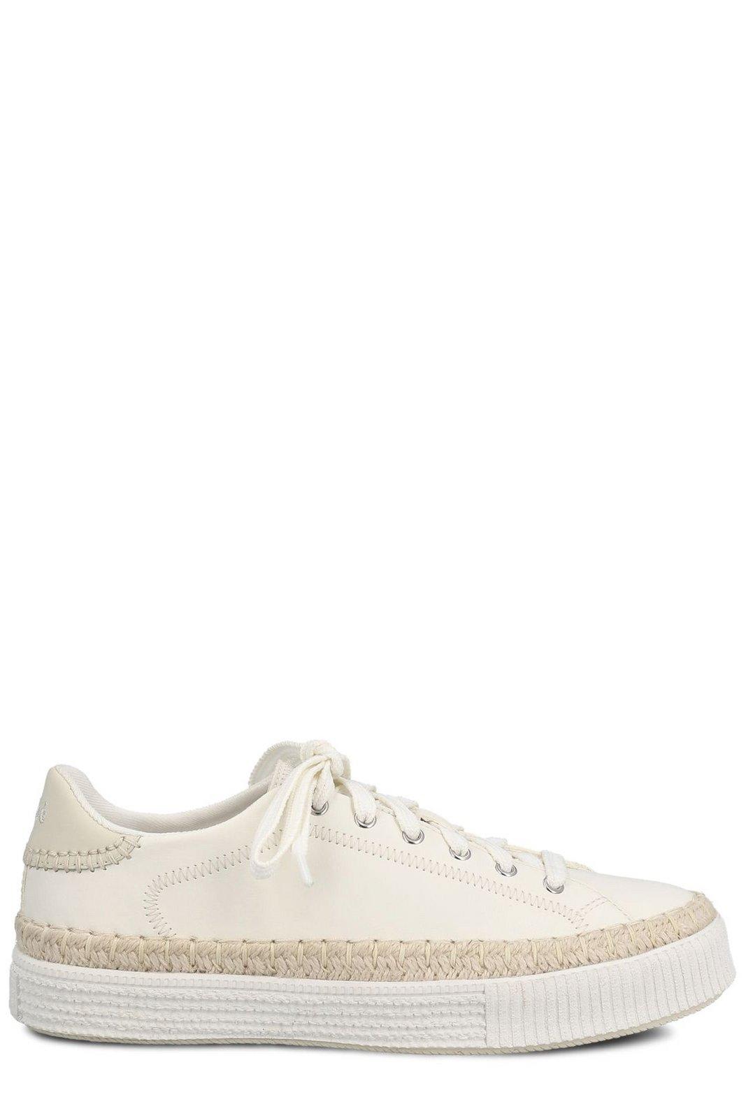 Shop Chloé Telma Lace-up Sneakers In Bianco