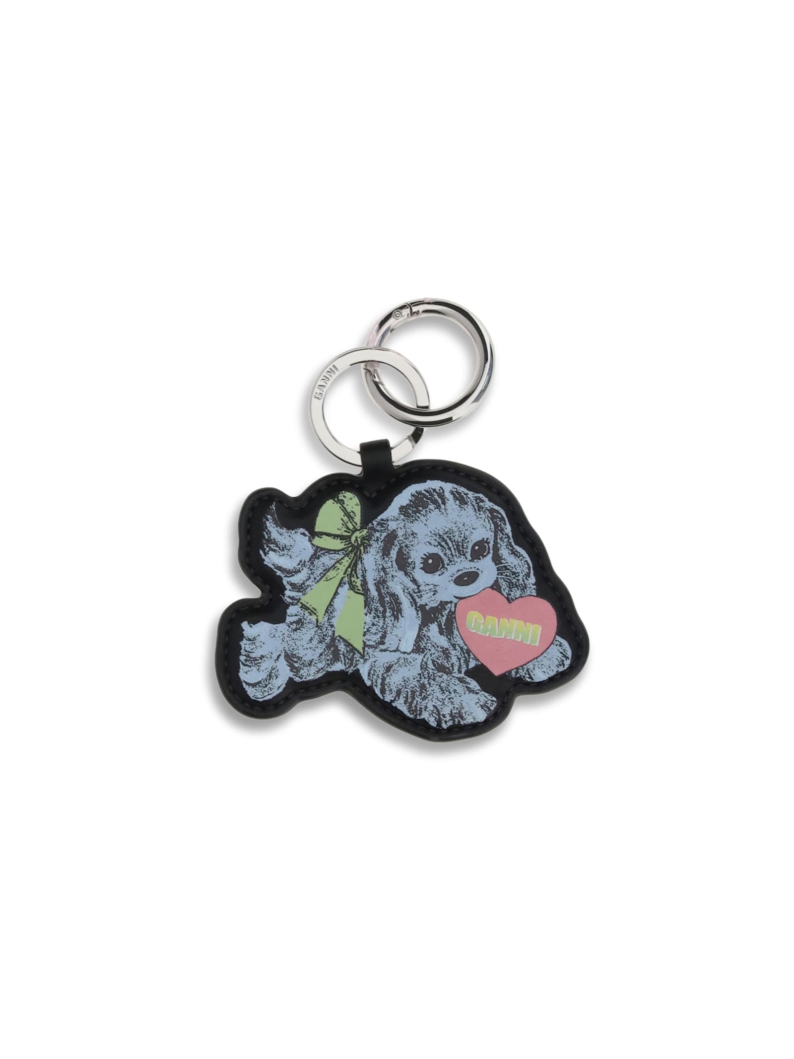 Ganni Women Puppy Keychain In Multi