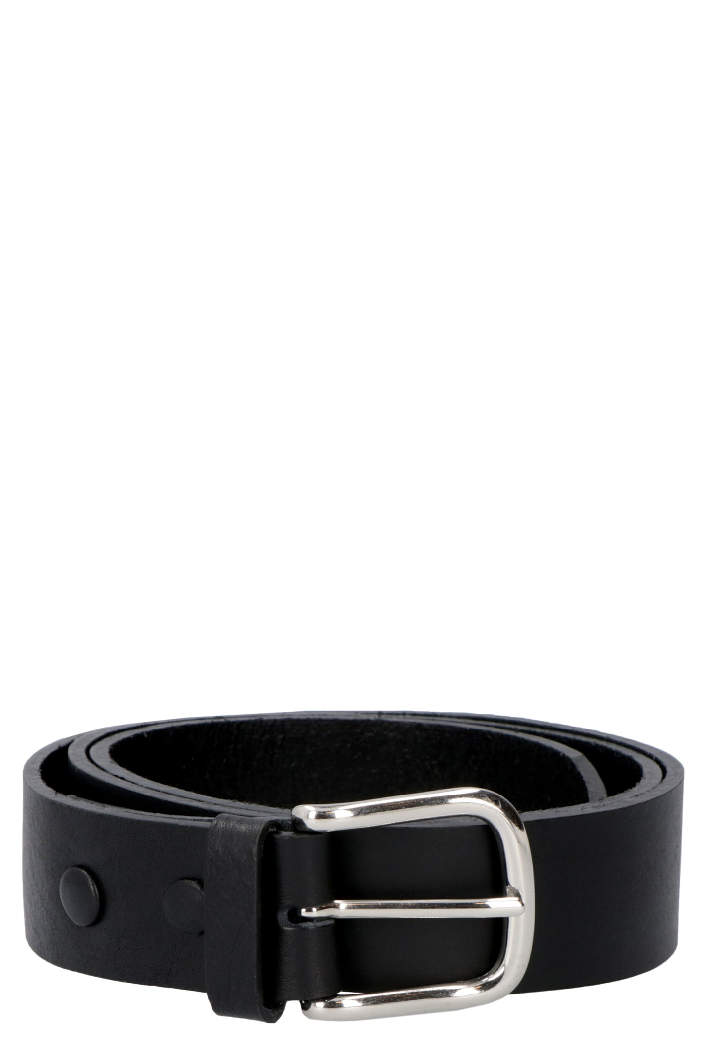 Ami Alexandre Mattiussi Leather Belt In Black