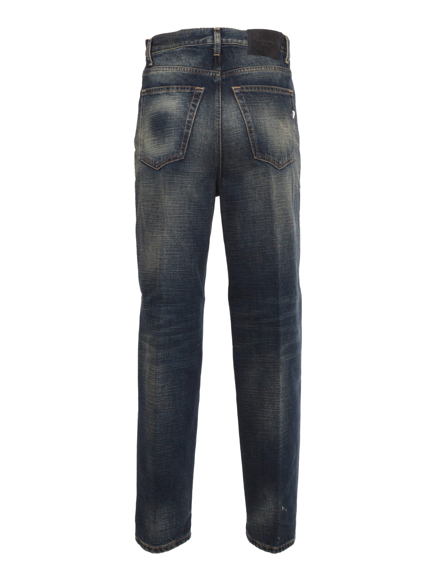 Dondup Embossed Patch Denim Jeans In Blue