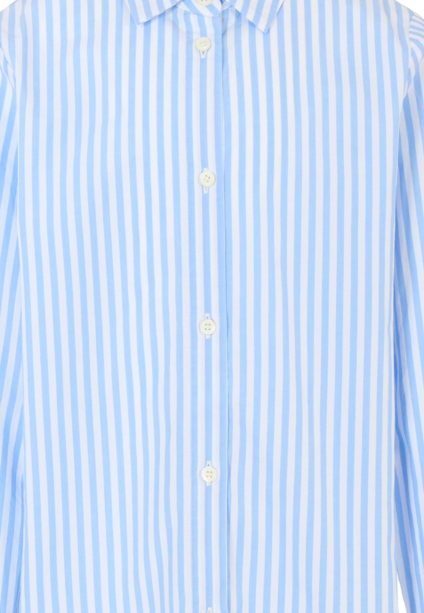 Mc2 Saint Barth Light Blue Shirt For Boy With Blue Logo In Blue