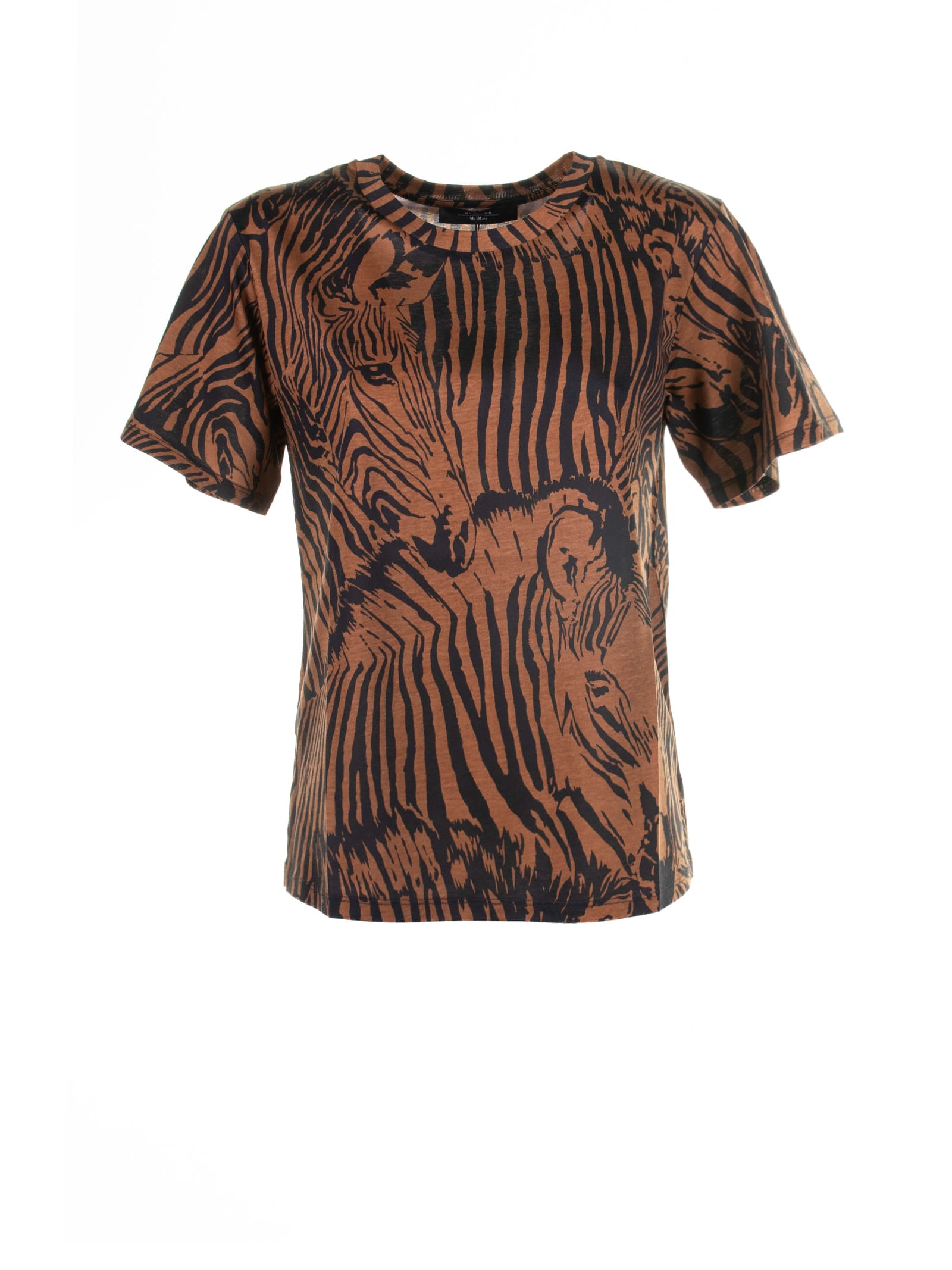 Shop Weekend Max Mara Zebra Print Cotton T-shirt