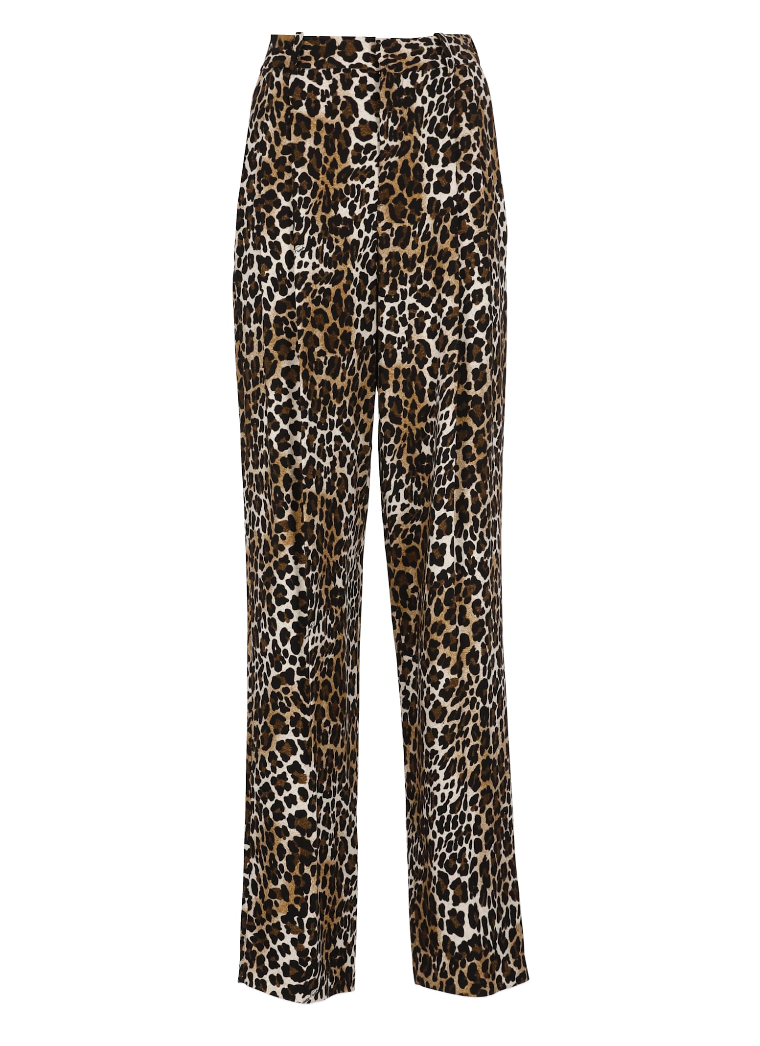 Double-dart Animalier Crêpe Straight Trousers