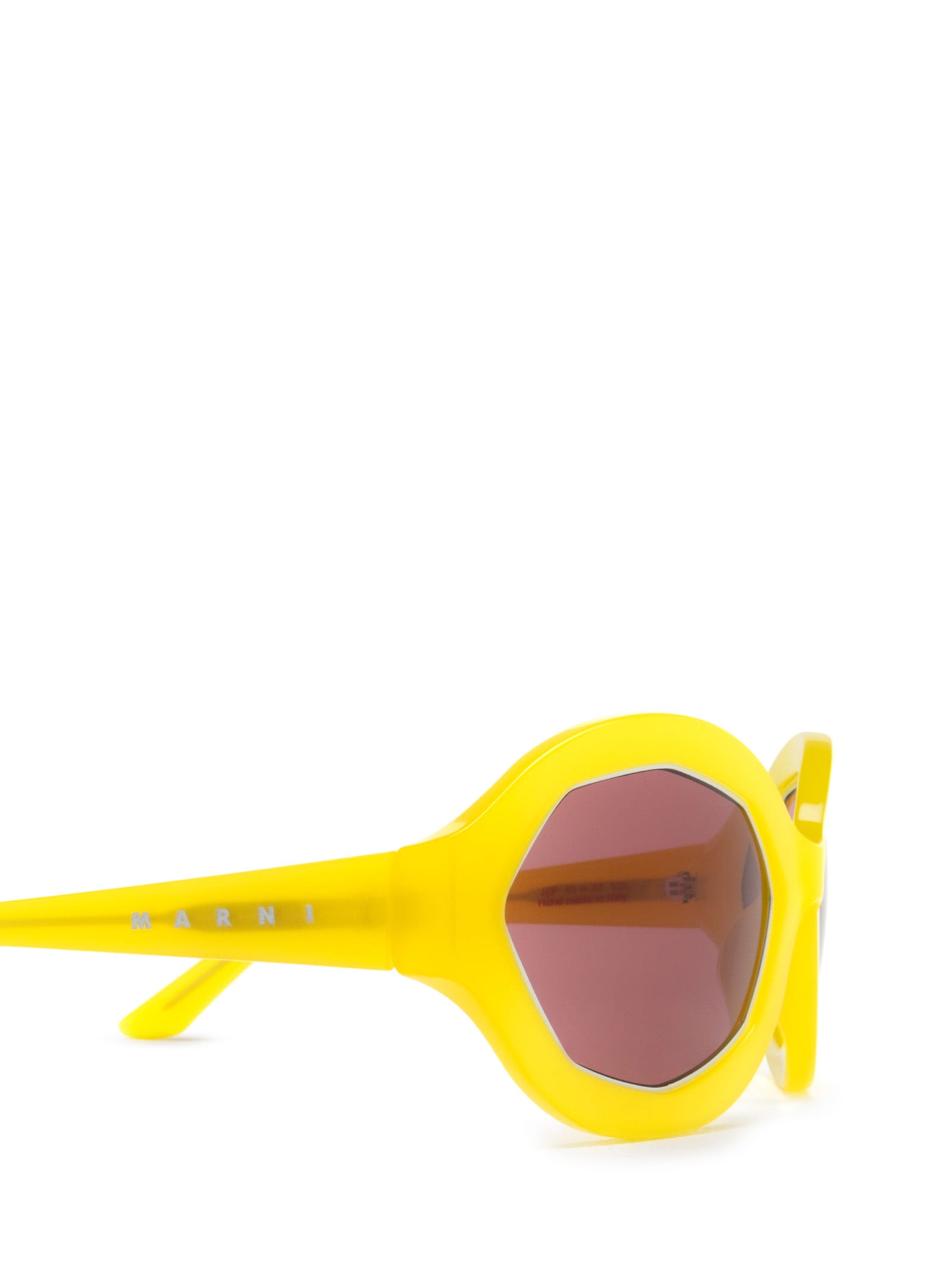 Shop Marni Eyewear Cumulus Cloud Yellow Sunglasses