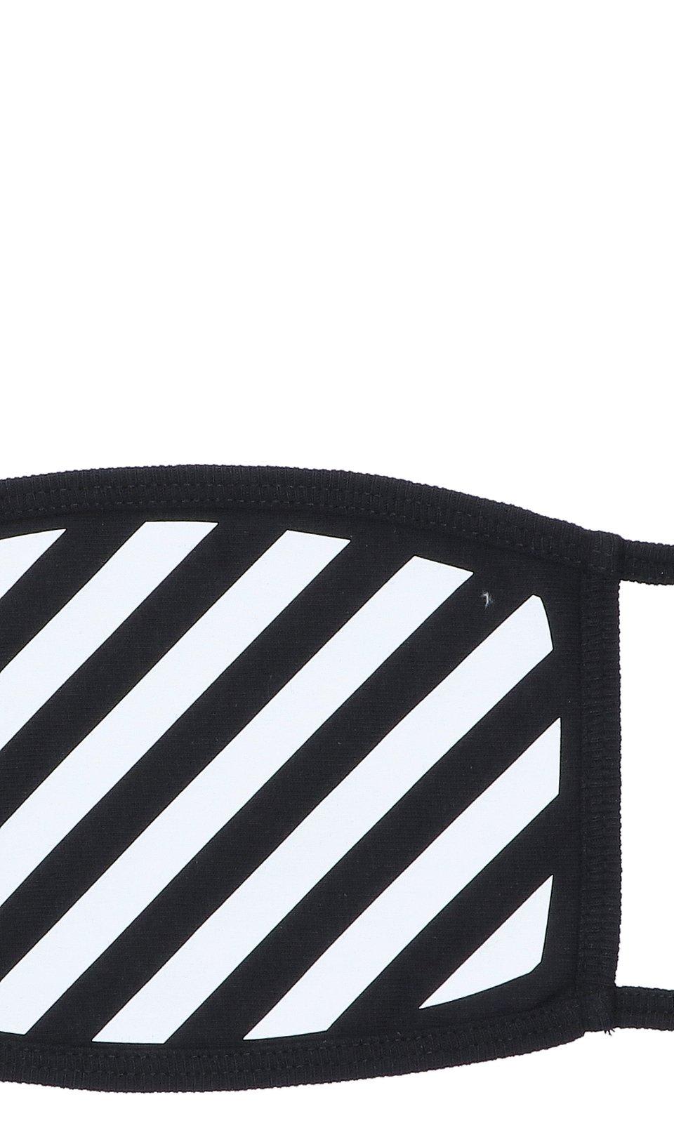 Shop Off-white Diag Striped Face Mask In Black