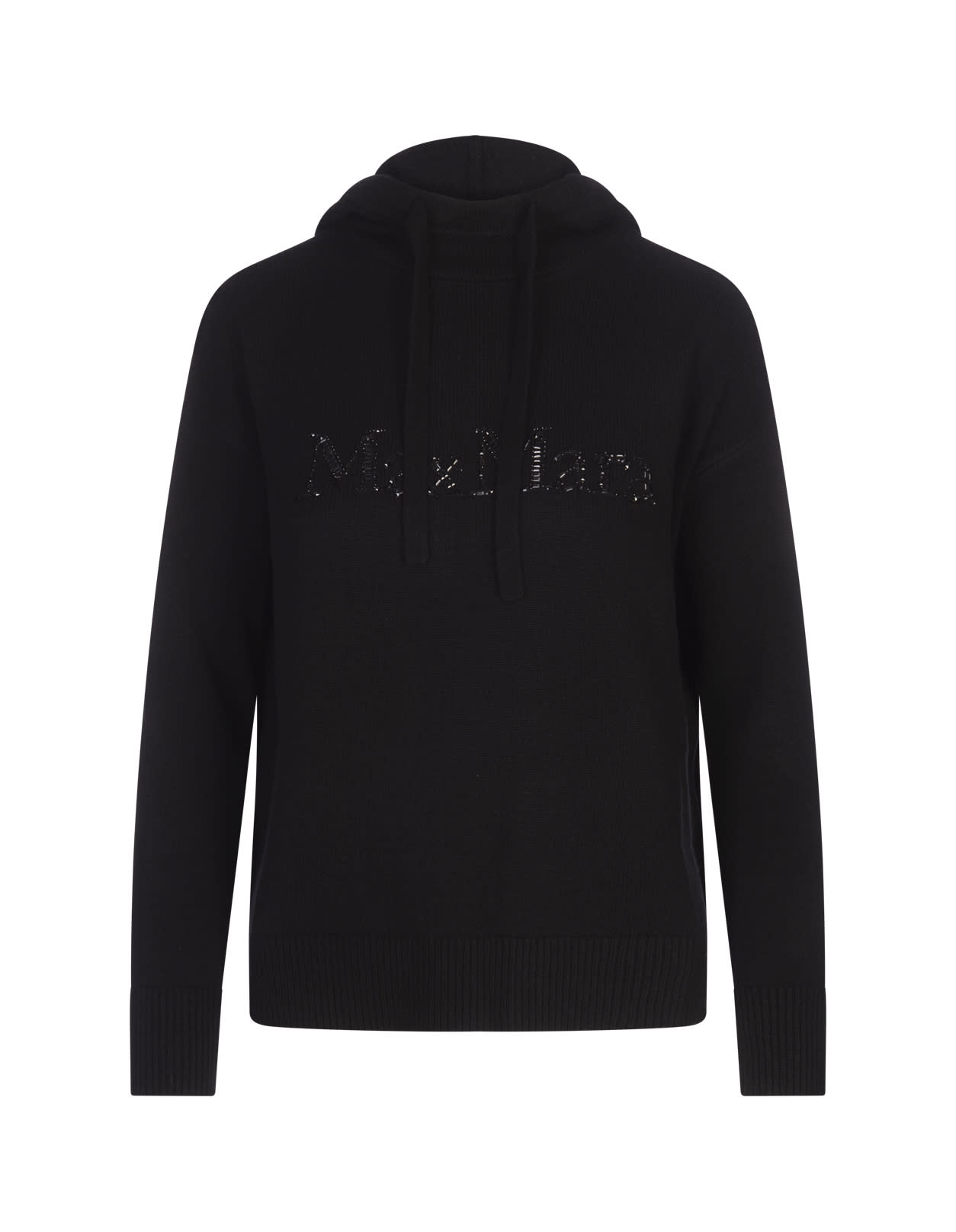 ‘S Max Mara Black Gorizia Knitted Hoodie