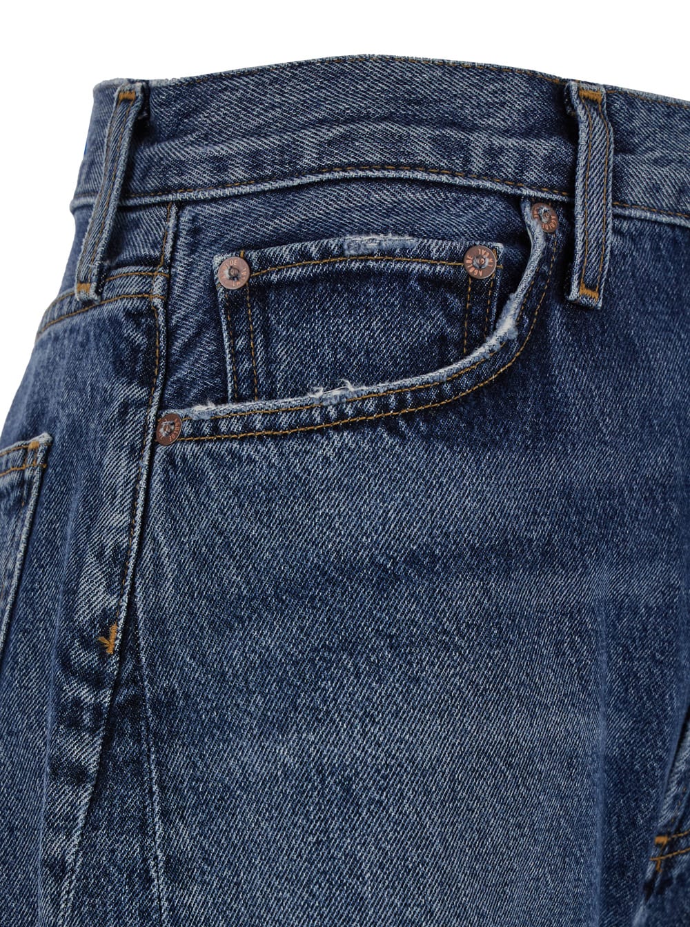 Shop Agolde Luna Blue Five-pocket Jeans In Denim Woman