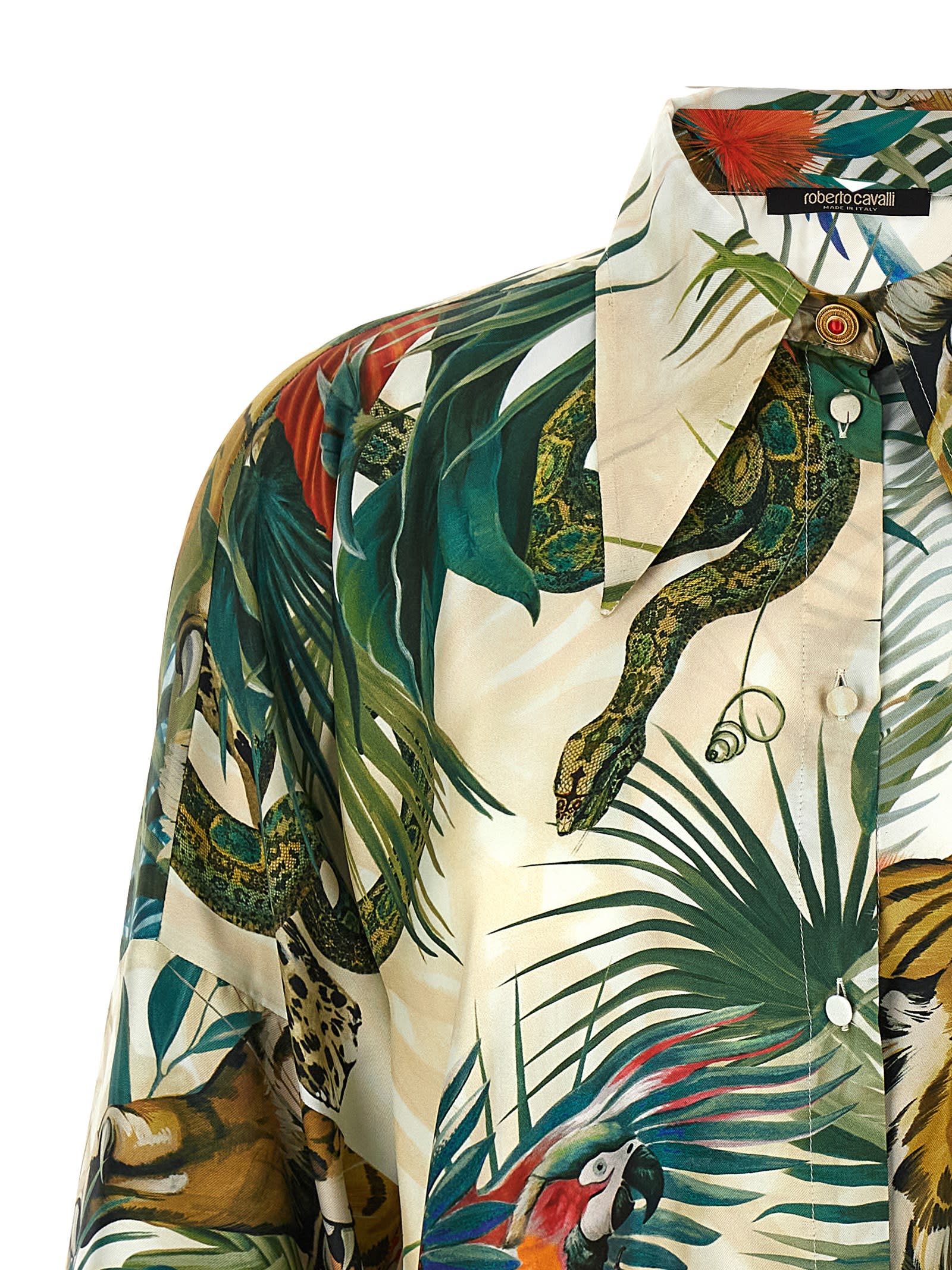 Shop Roberto Cavalli Jungle Shirt In Multicolor