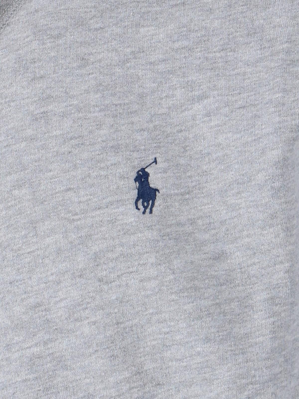 Polo Ralph Lauren Logo Hoodie In Grey