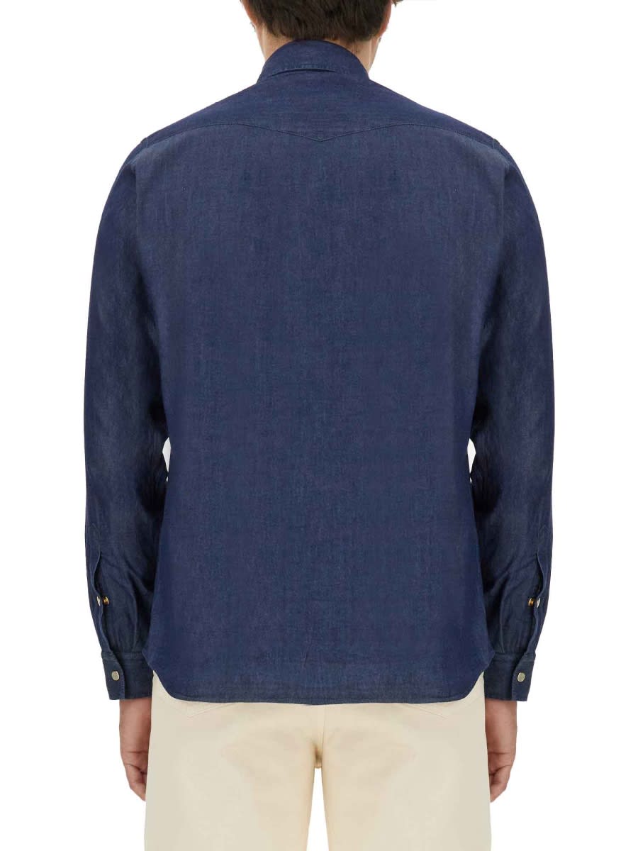 Shop Lardini Regular Fit Shirt In Denim