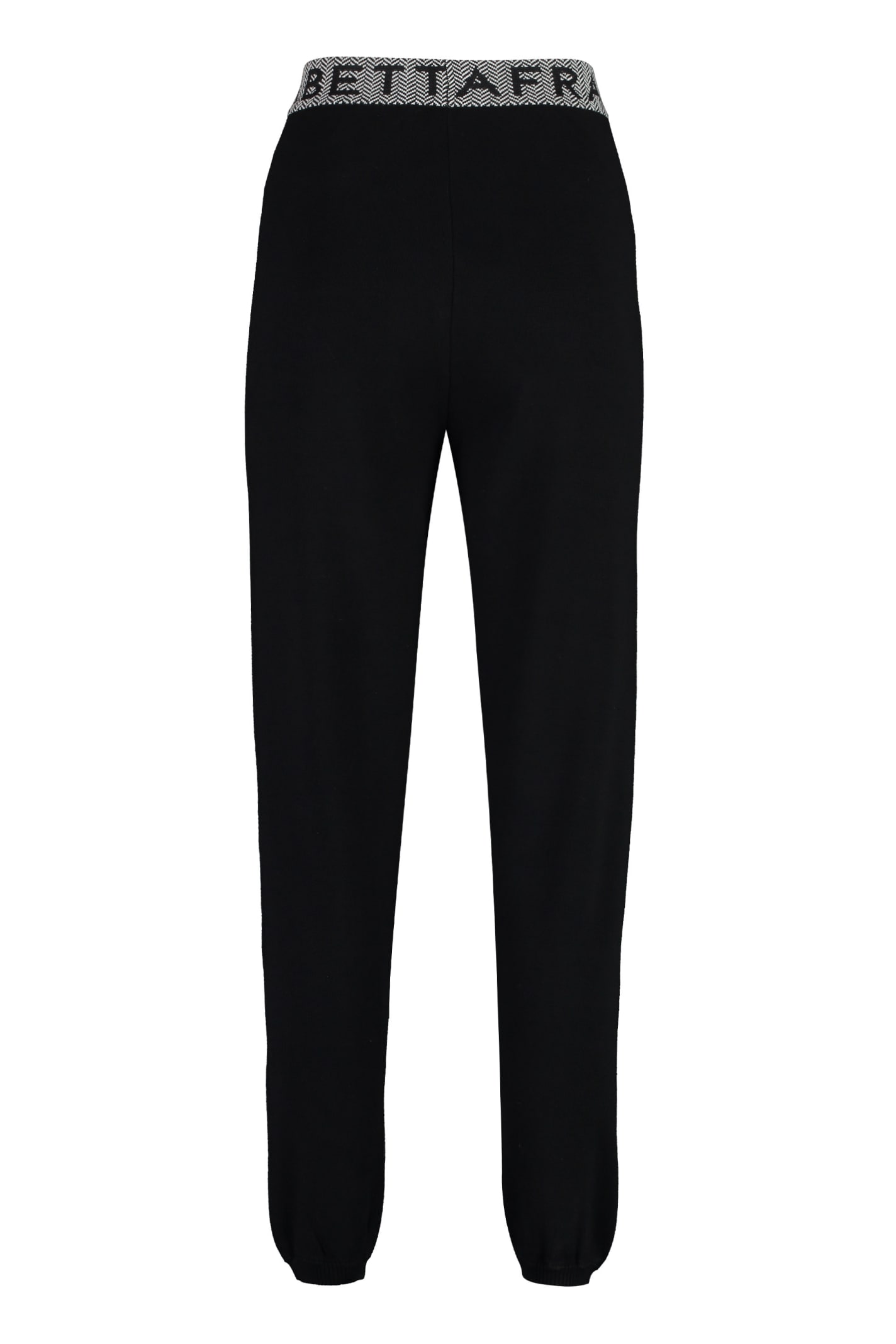 Shop Elisabetta Franchi Knitted Joggers Pants In Black