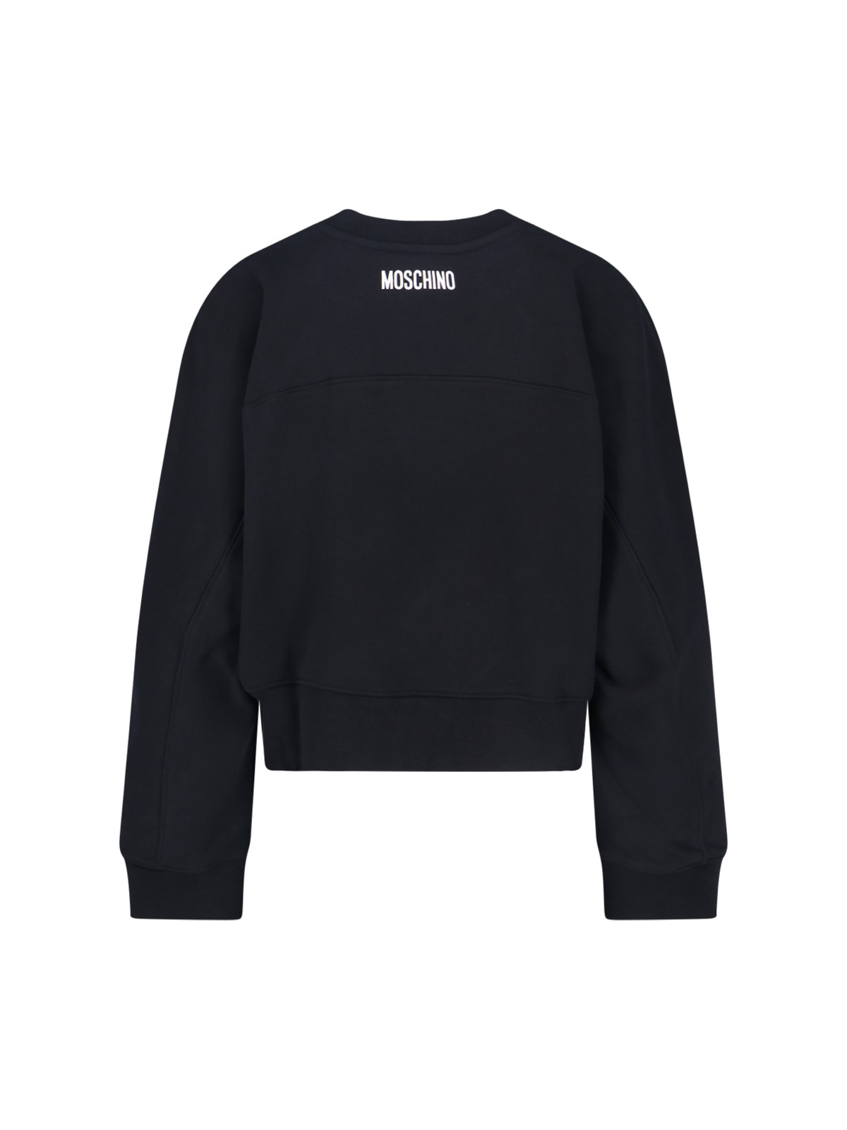 Moschino Graphic Crew Neck Long Sleeve Sweatshirt In Black