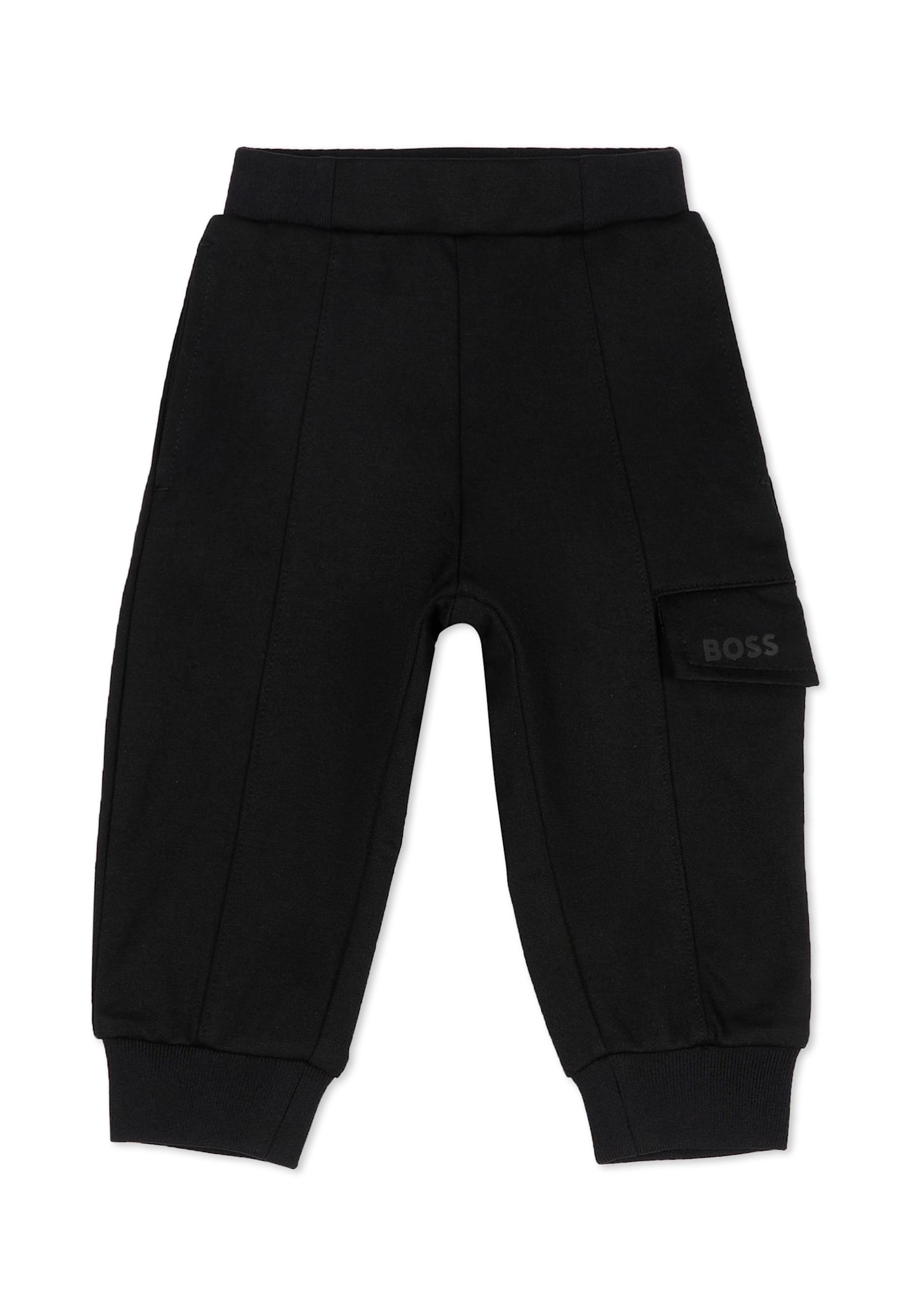 Hugo Boss Black Trousers For Baby Boy With Logo In Black