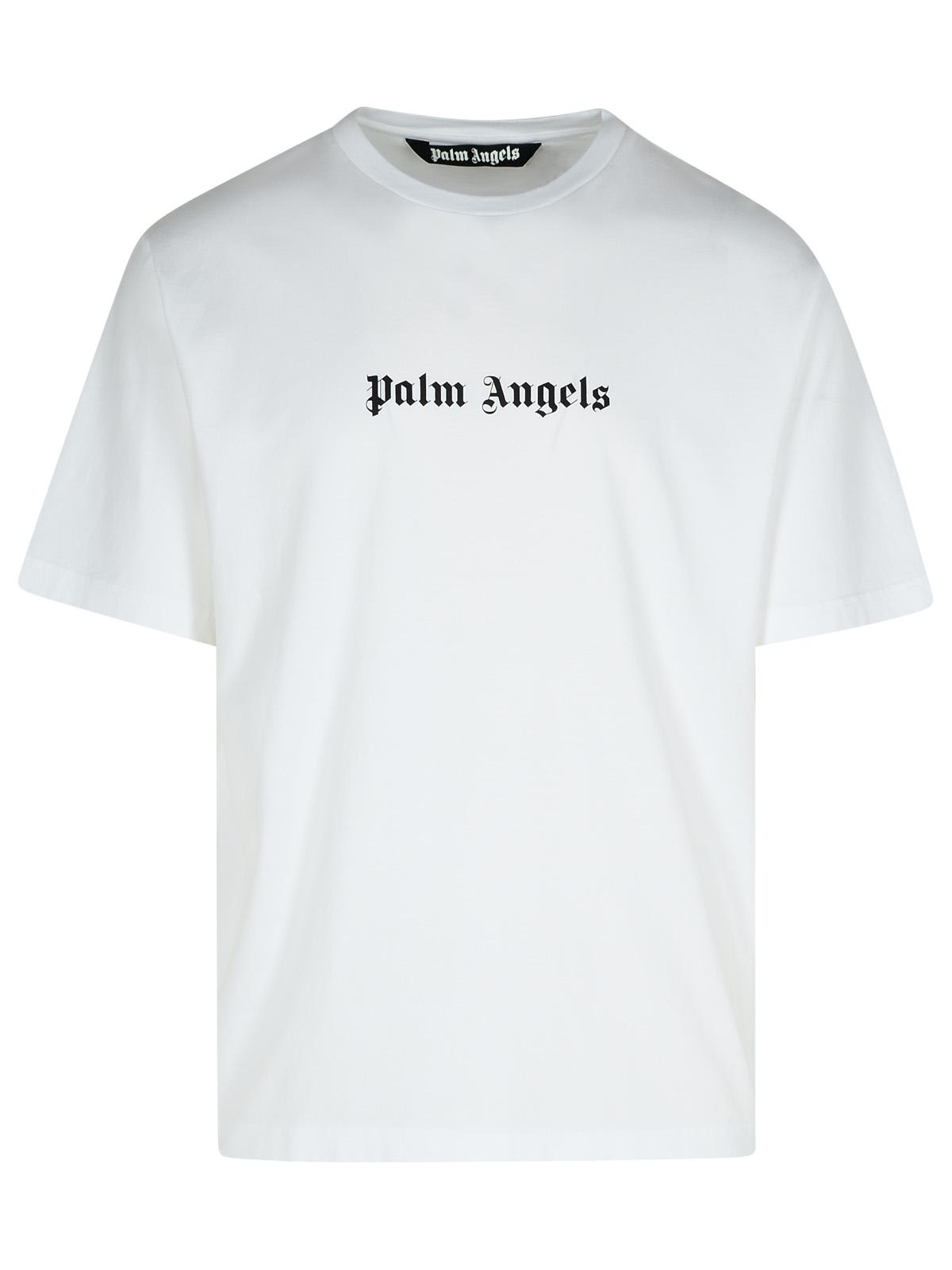 Shop Palm Angels Logo T-shirt In White