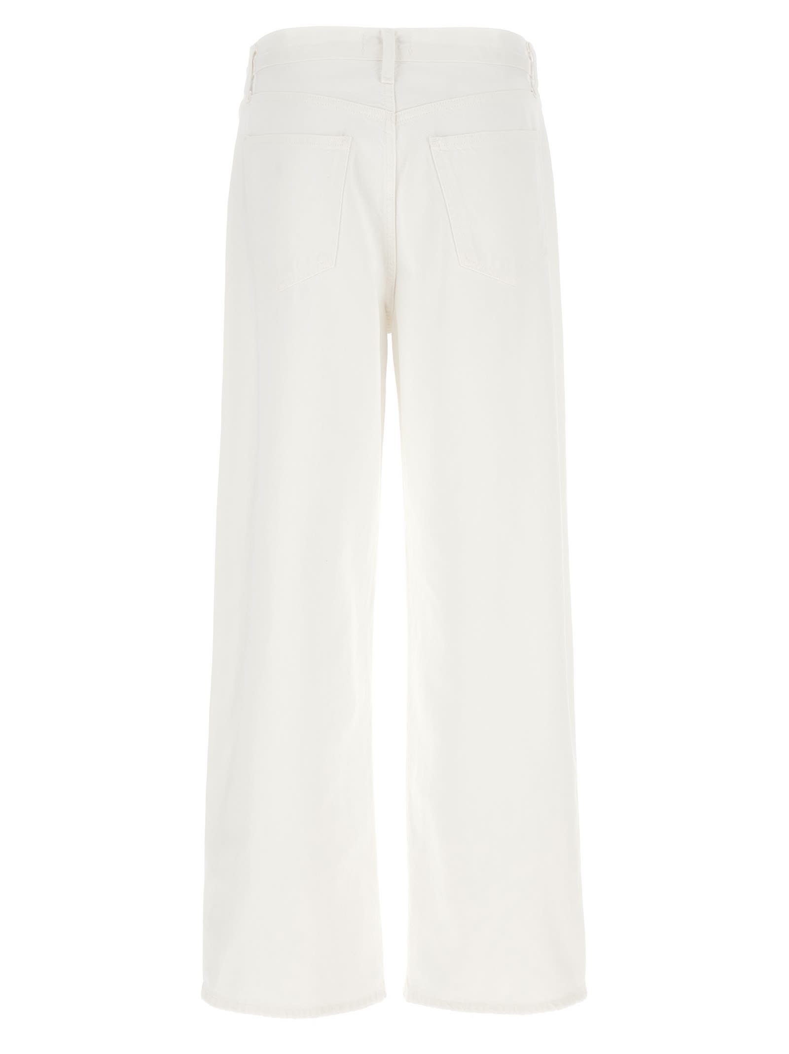 Shop Agolde Low Slung Baggy Jeans In White
