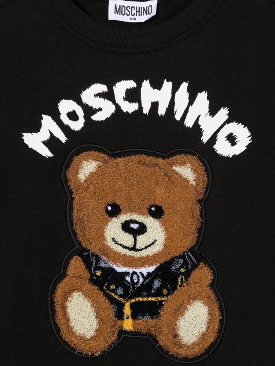 Shop Moschino Teddy Bear Crewneck Sweatshirt In Black