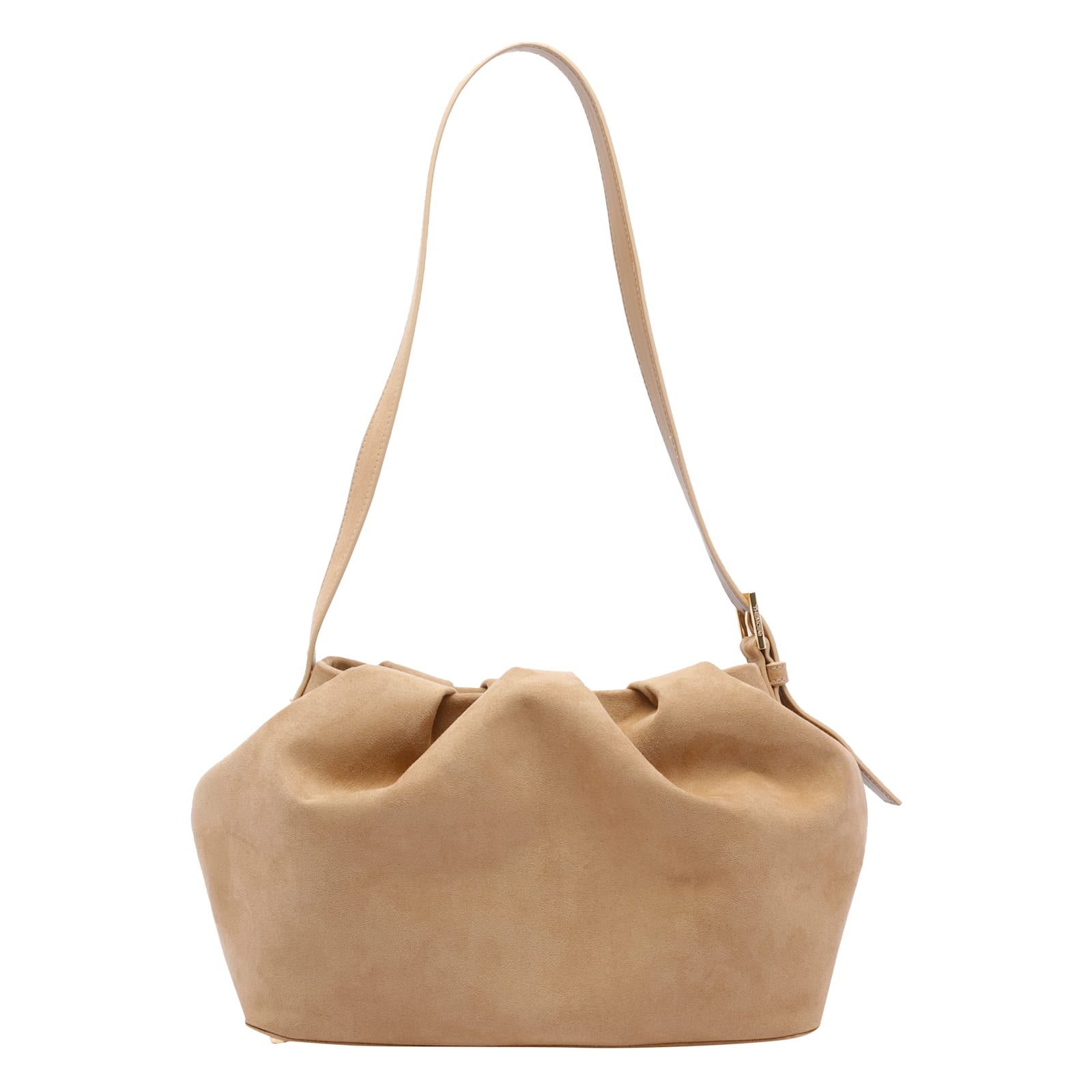 Themoirè Slouchy Shoulder Bag Adaptable Strap Buckle Detail In Neutral