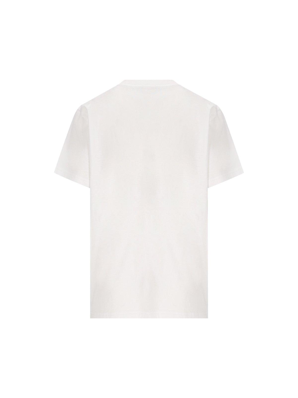 Shop Chloé Logo Embroidered Crewneck T-shirt In White