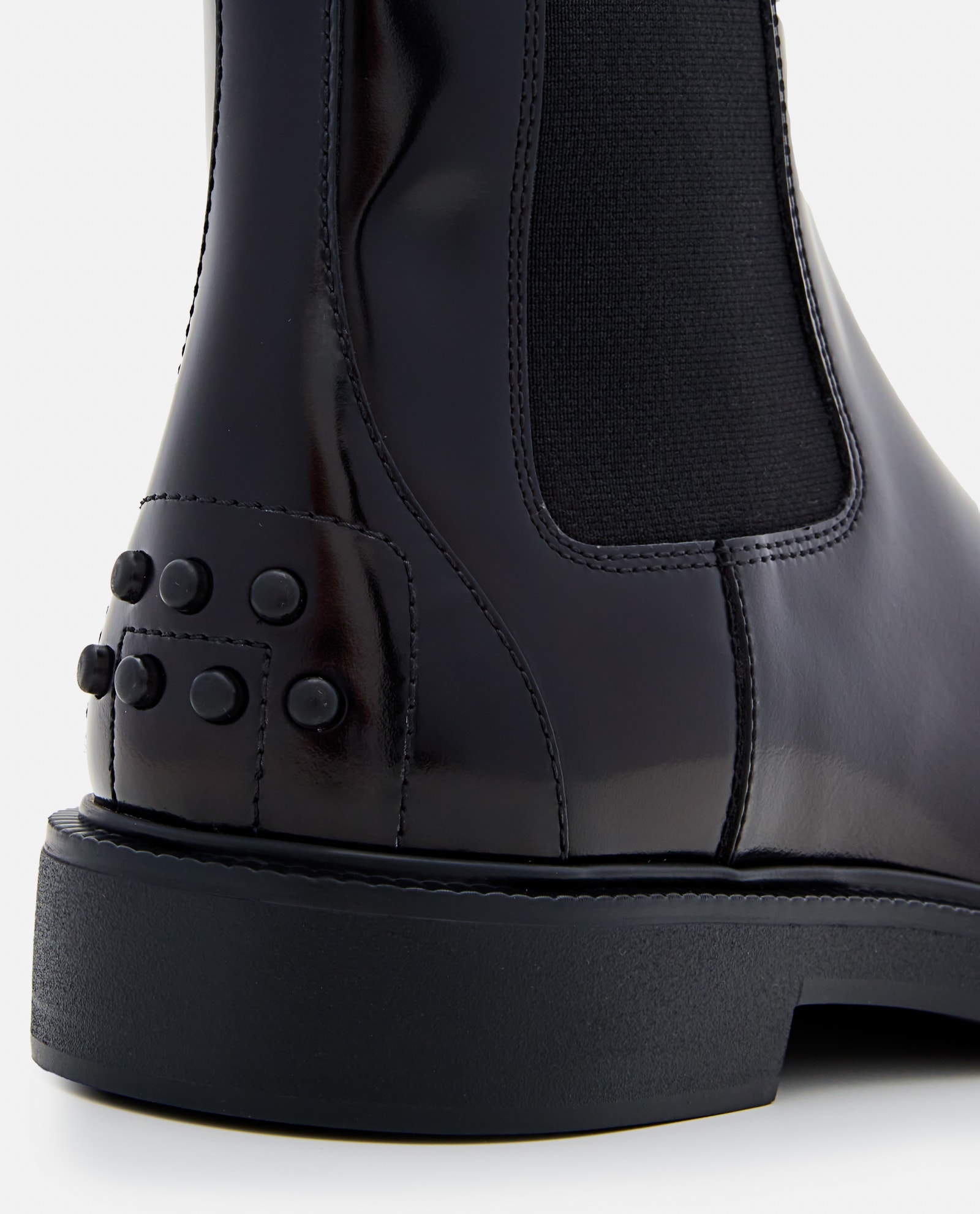 Shop Tod's Leather Chelsea Boots Tods In Black