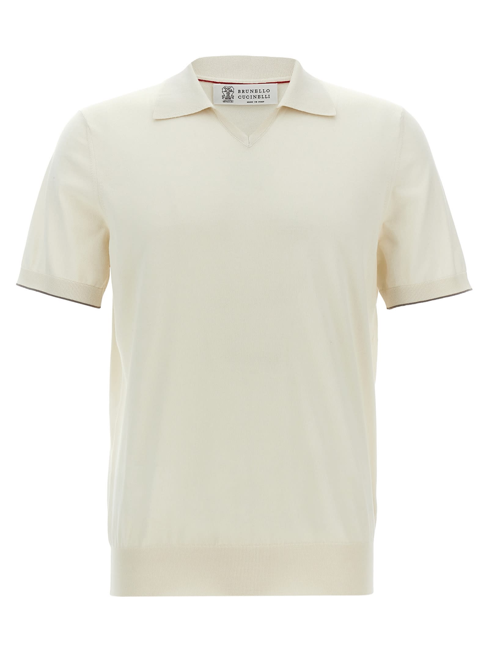 BRUNELLO CUCINELLI KNITTED POLO SHIRT