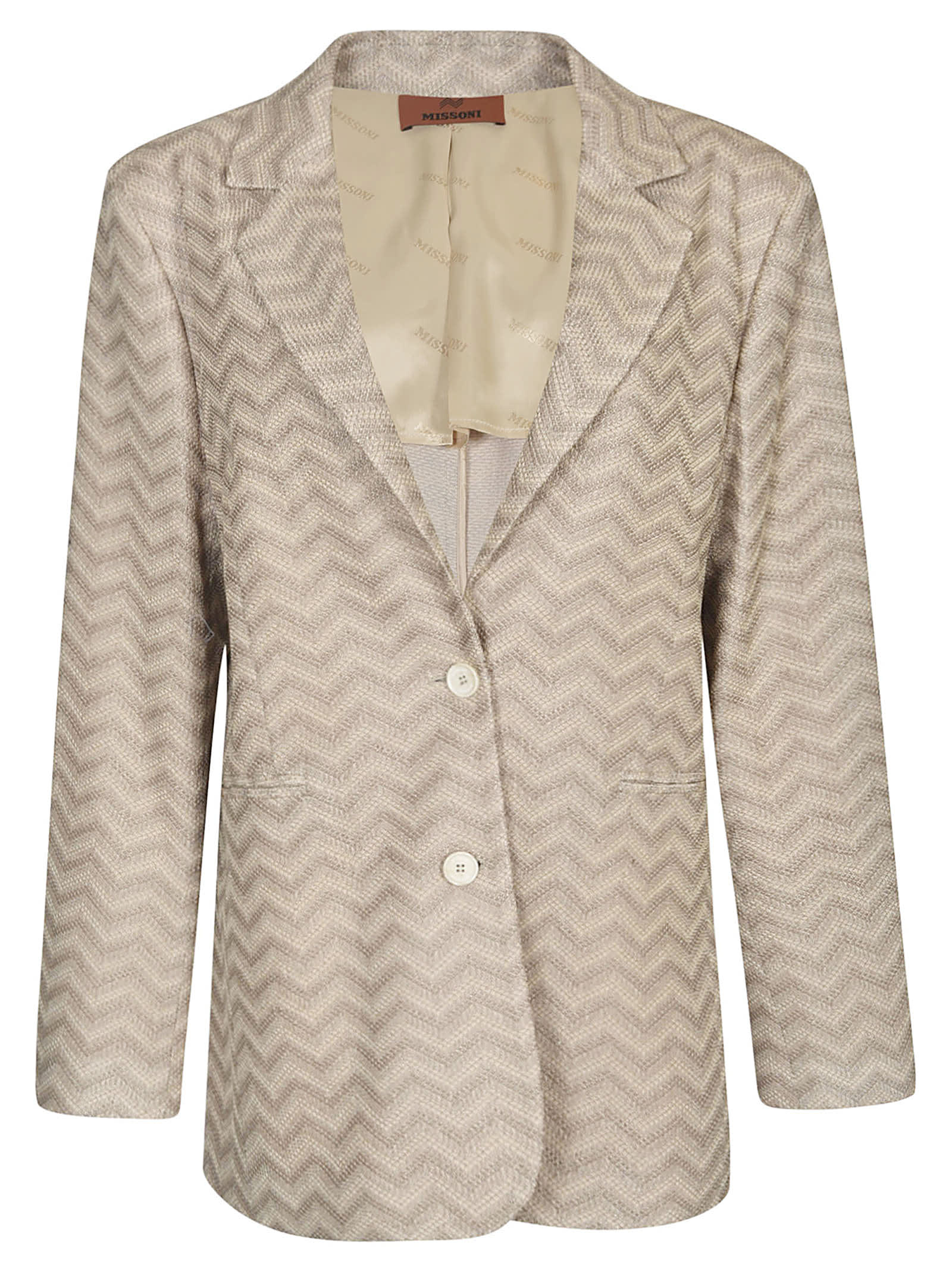 Zig-zag Patterned 2 Buttons Blazer