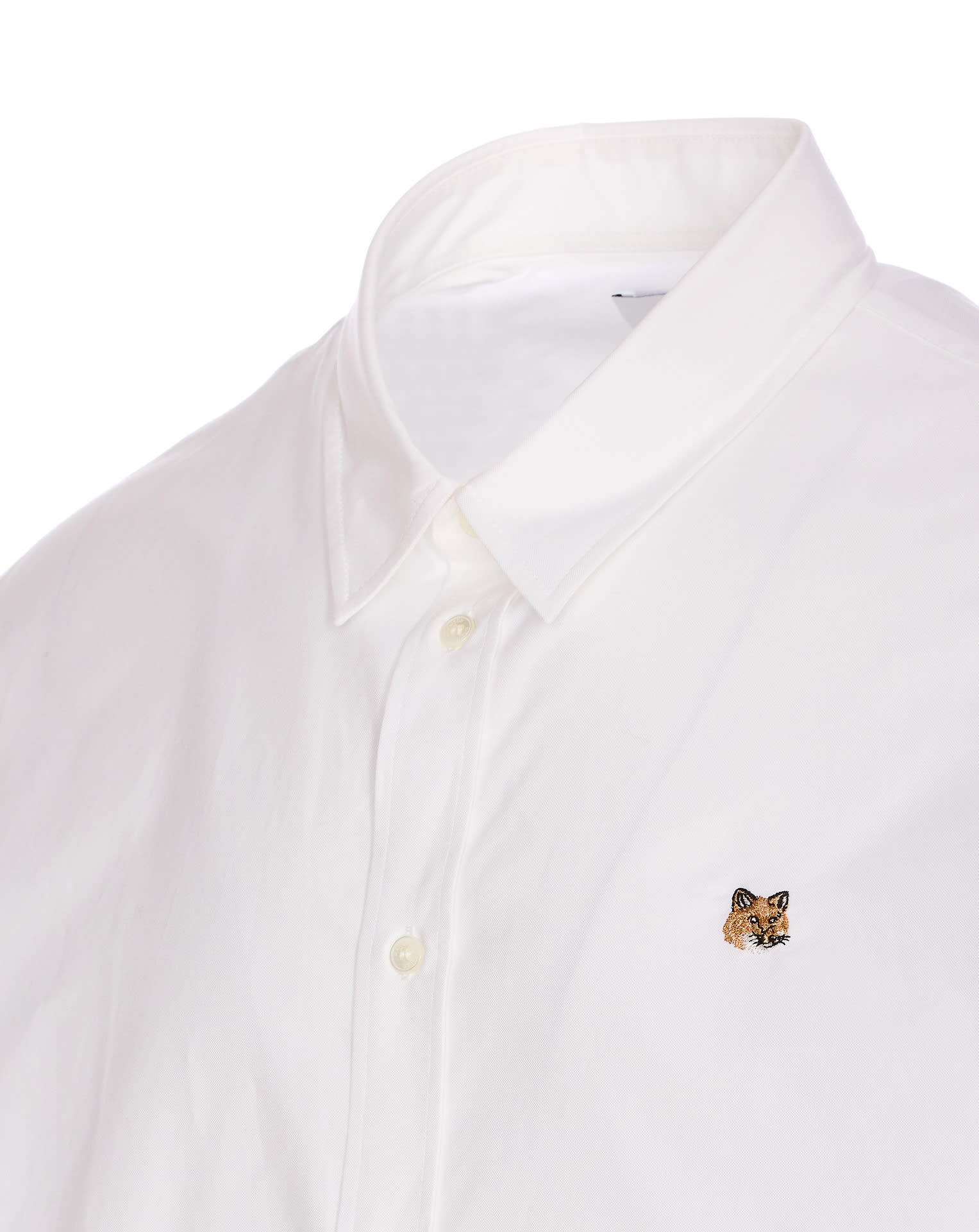 Shop Maison Kitsuné Fox Head Patch Shirt In White