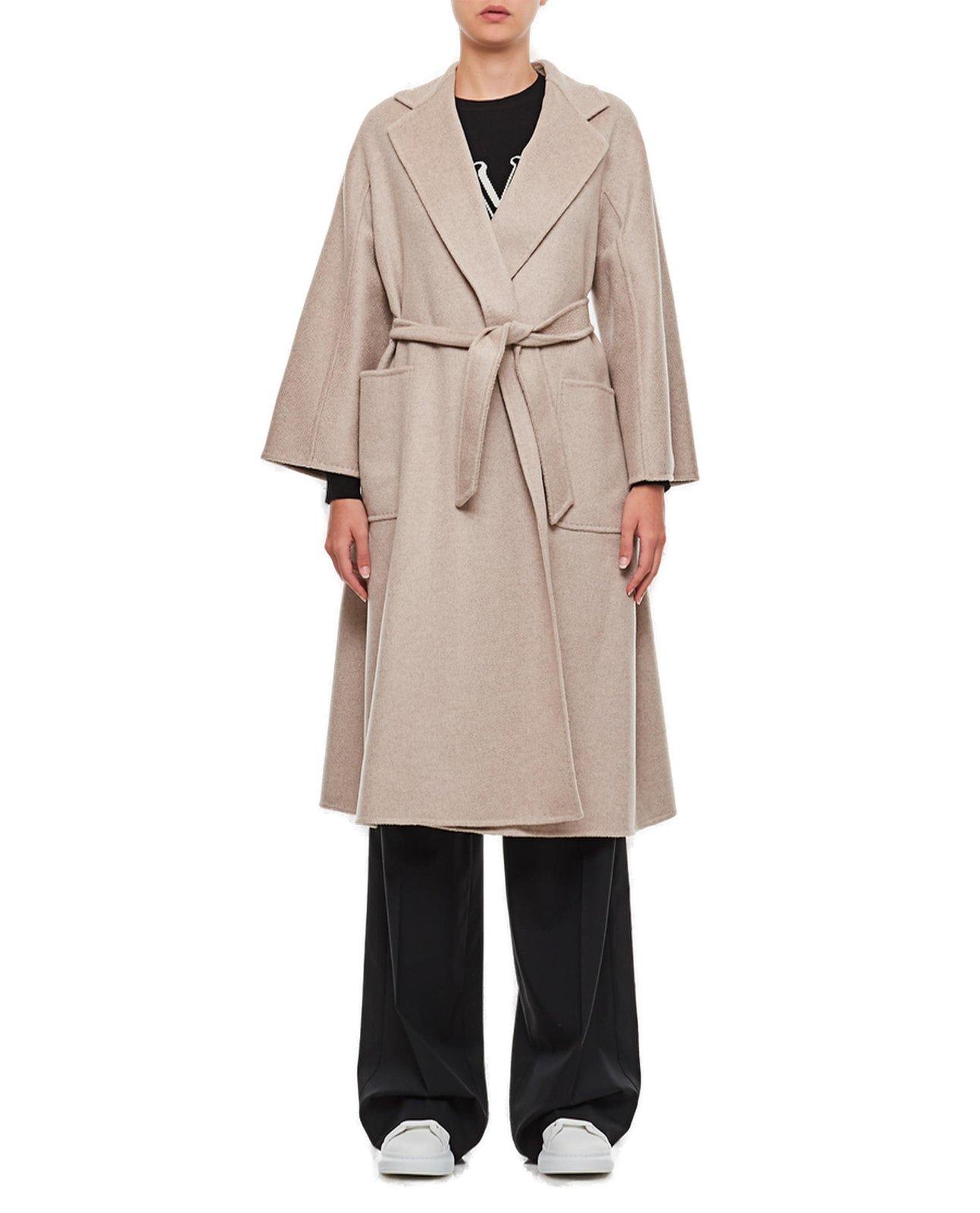 Max Mara Ludmilla Tied-waist Coat In Beige