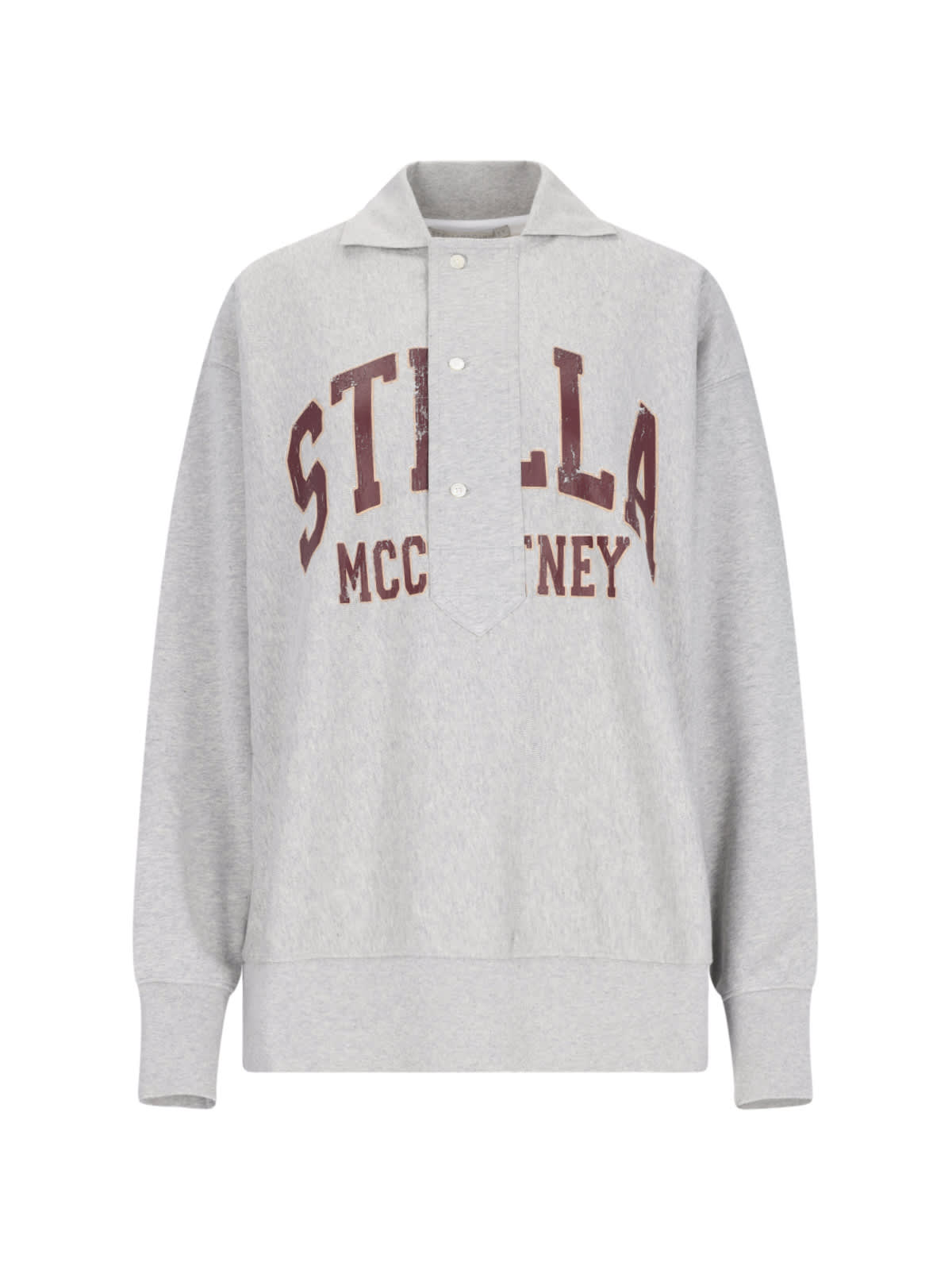 Shop Stella Mccartney Varsity Polo Sweatshirt In Gray