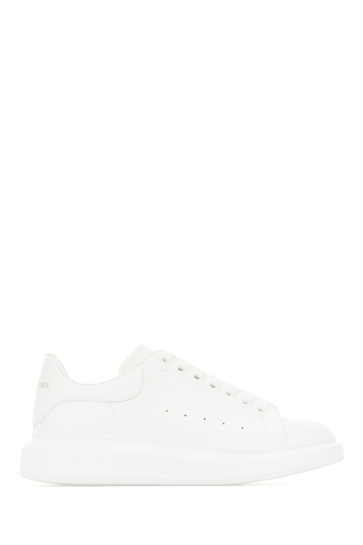 Shop Alexander Mcqueen White Leather Sneakers In Bianco