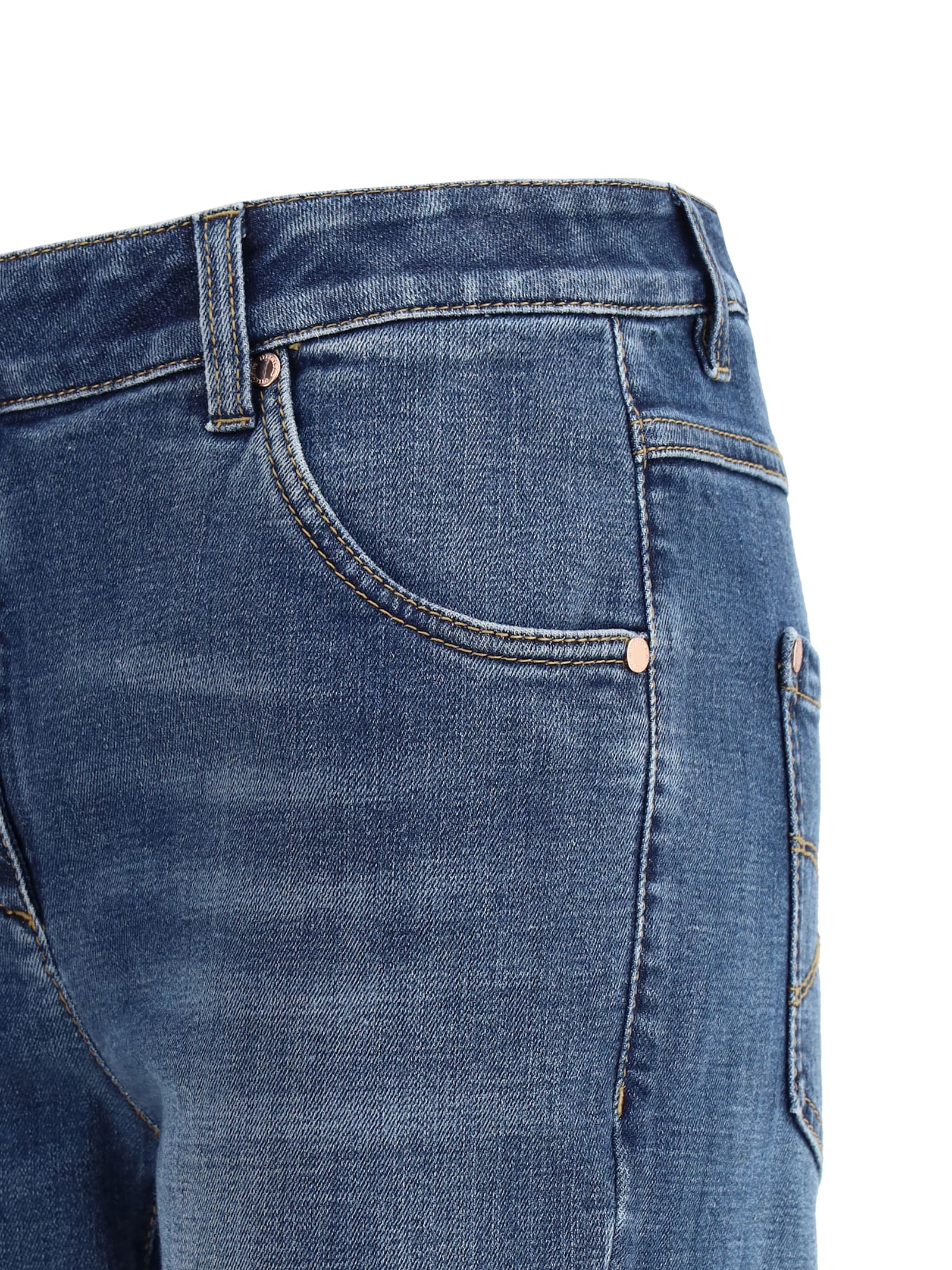 Brunello Cucinelli Embellished Skinny Cotton Jeans With Contrast Stitching In Blue