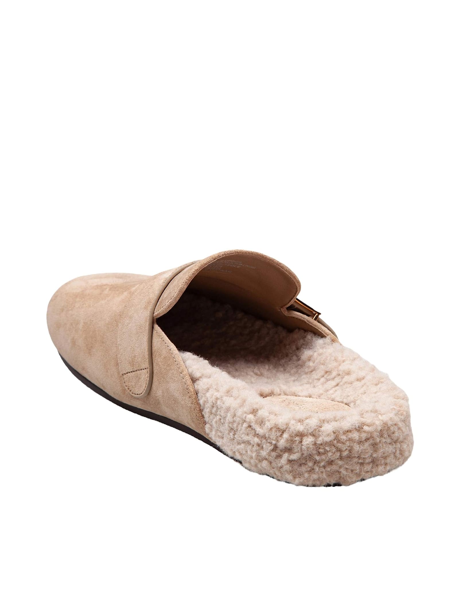 Shop Tory Burch Mules Mellow In Shearling Color Taupe