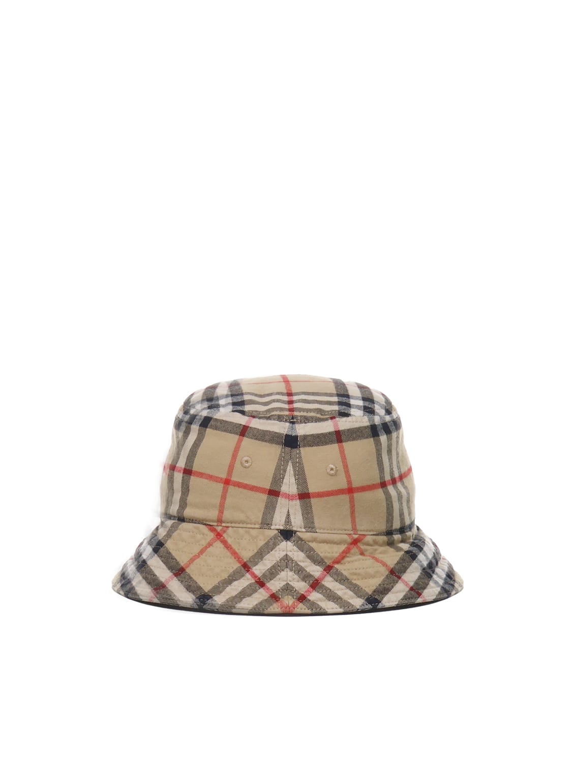 Shop Burberry Vintage Check Bucket Hat In Cotton In Beige