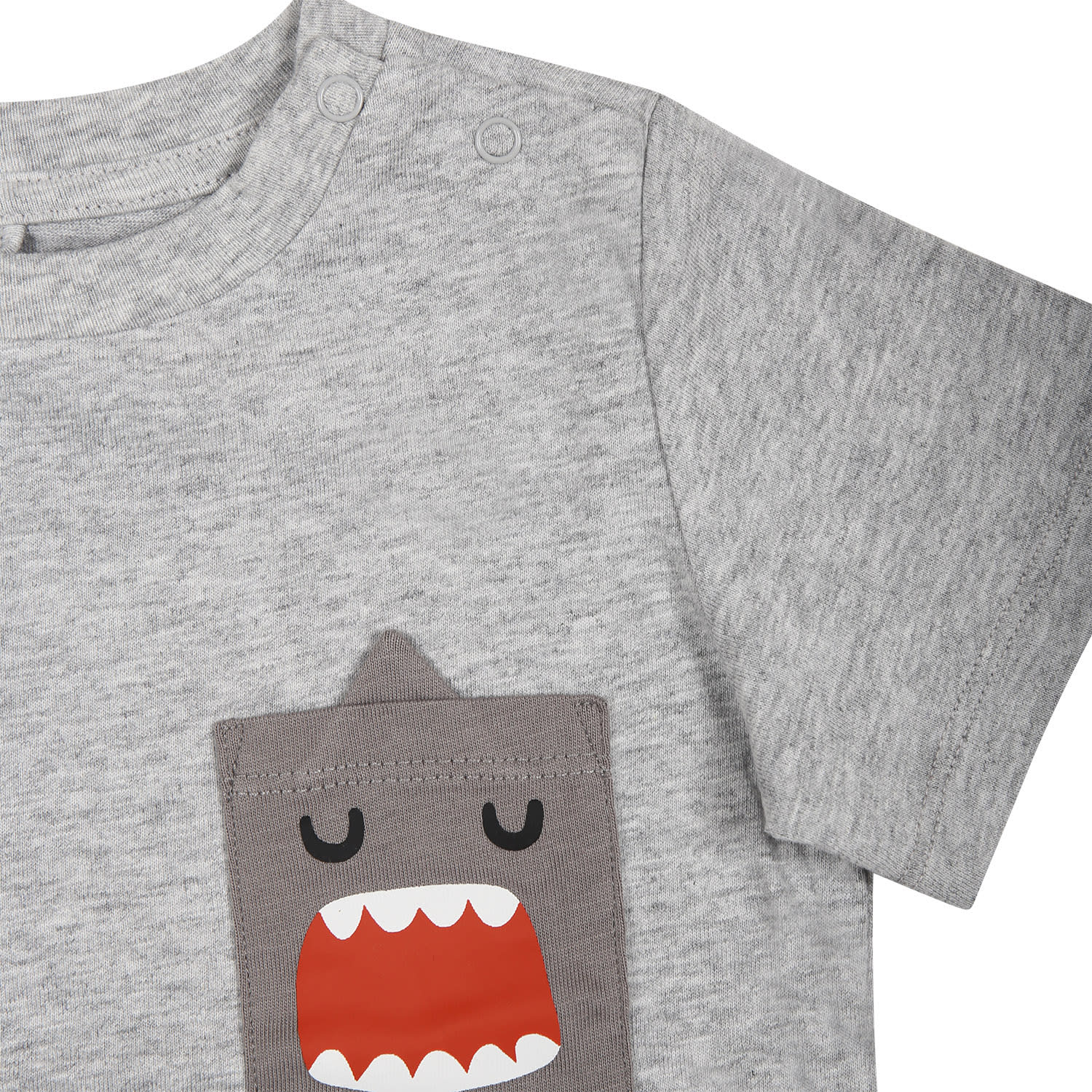 Shop Stella Mccartney Gray T-shirt For Baby Boy With Shark Print In Grey
