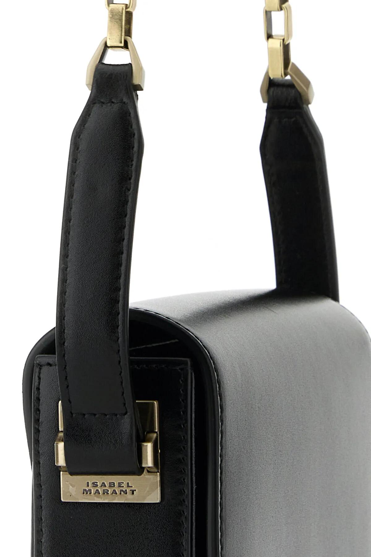 Shop Isabel Marant Black Leather Small Lizza Crossbody Bag