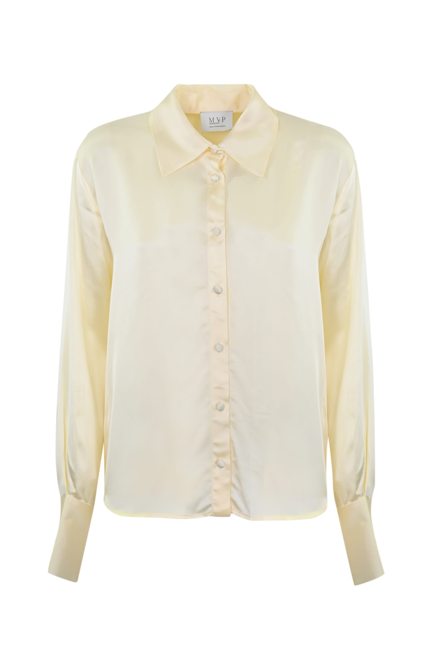 Shop Mvp Wardrobe Grand Ribaud Shirt In Viscose In Cream