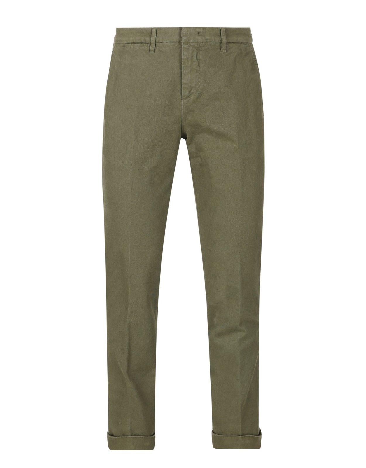 Shop Fay Slim-cut Tailored Trousers In Green