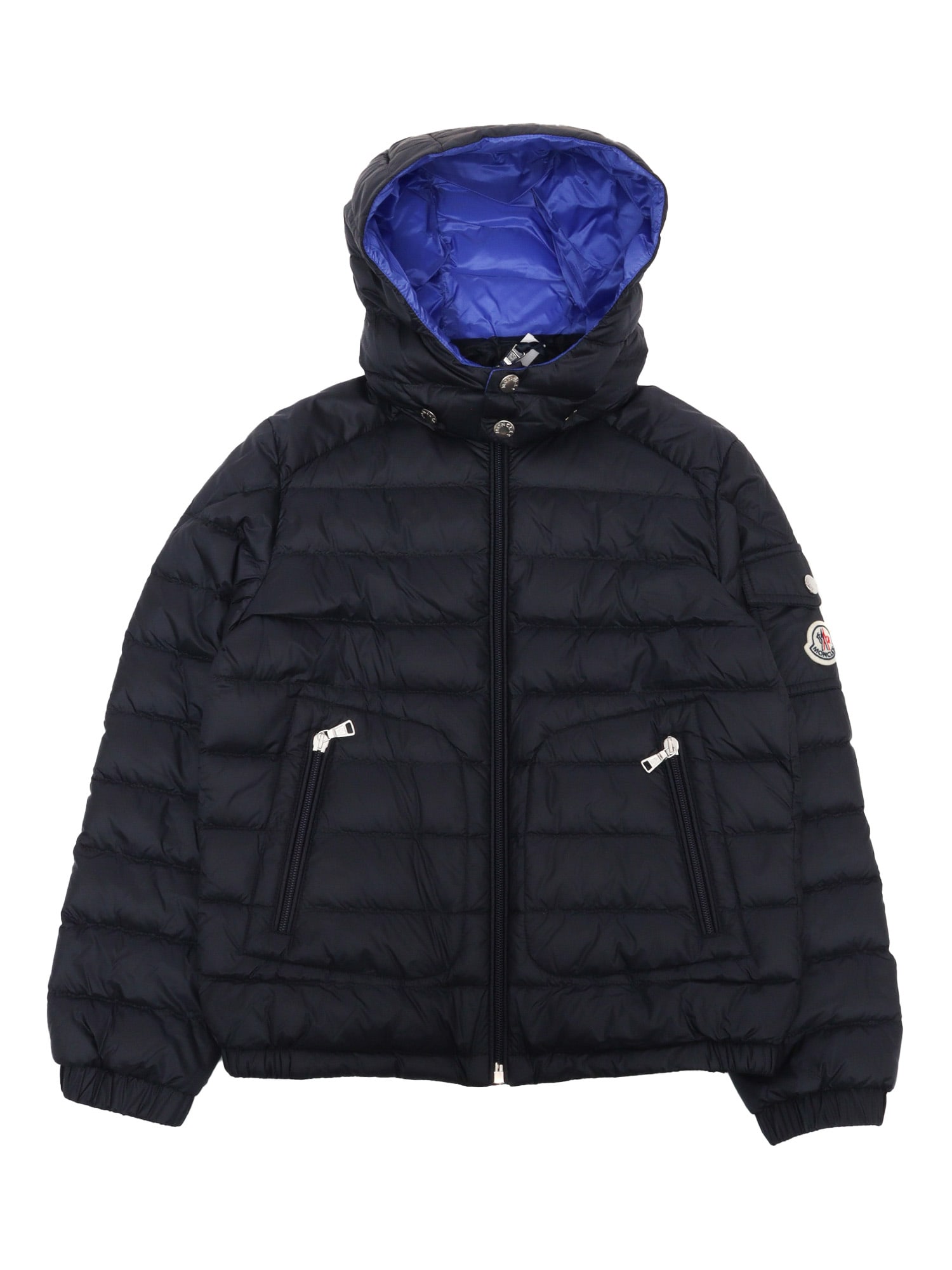 Shop Moncler Lauros Hooded Down Jacket In Blue