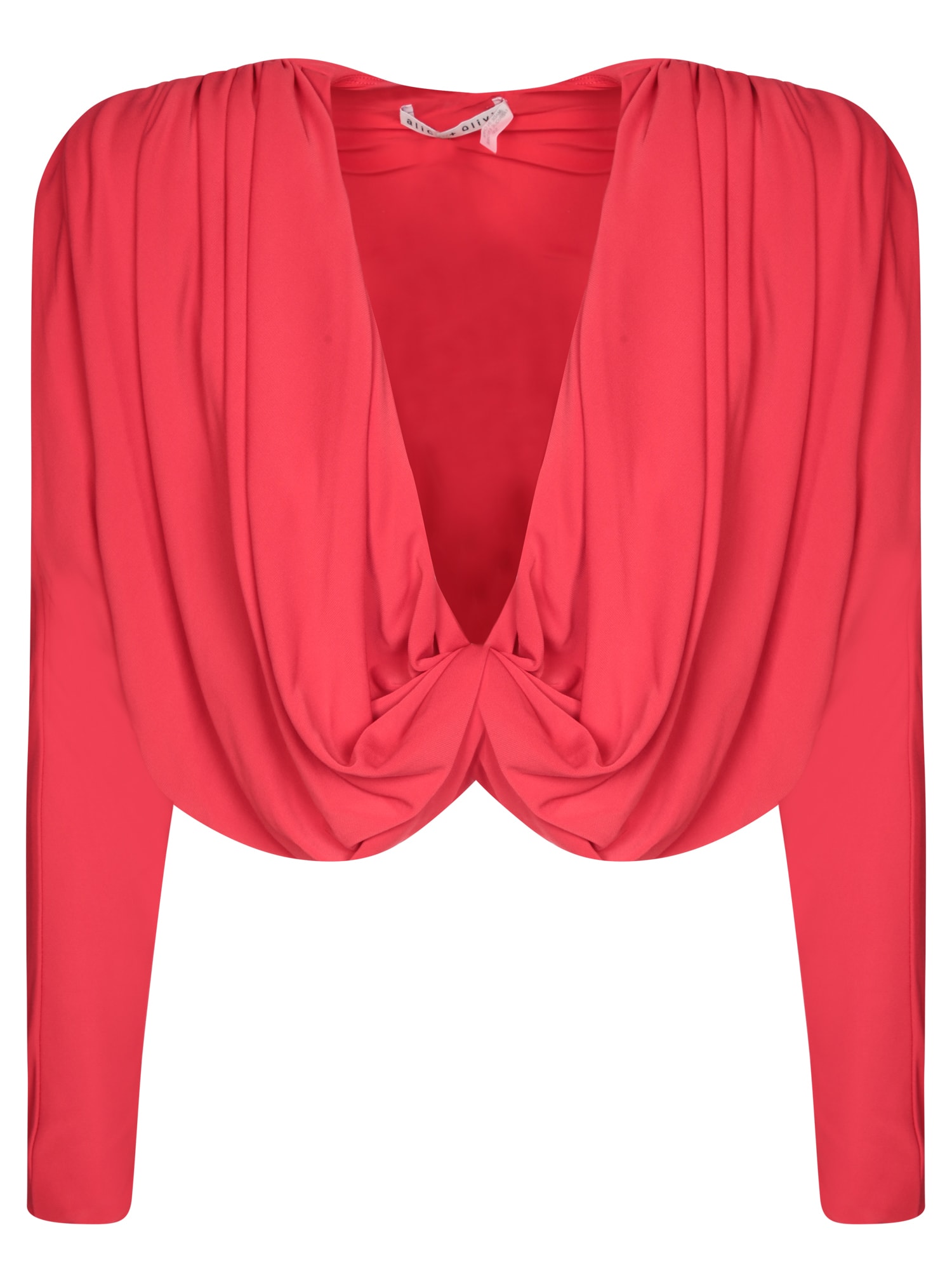 Shop Alice And Olivia Red Cropped Twist Blouse