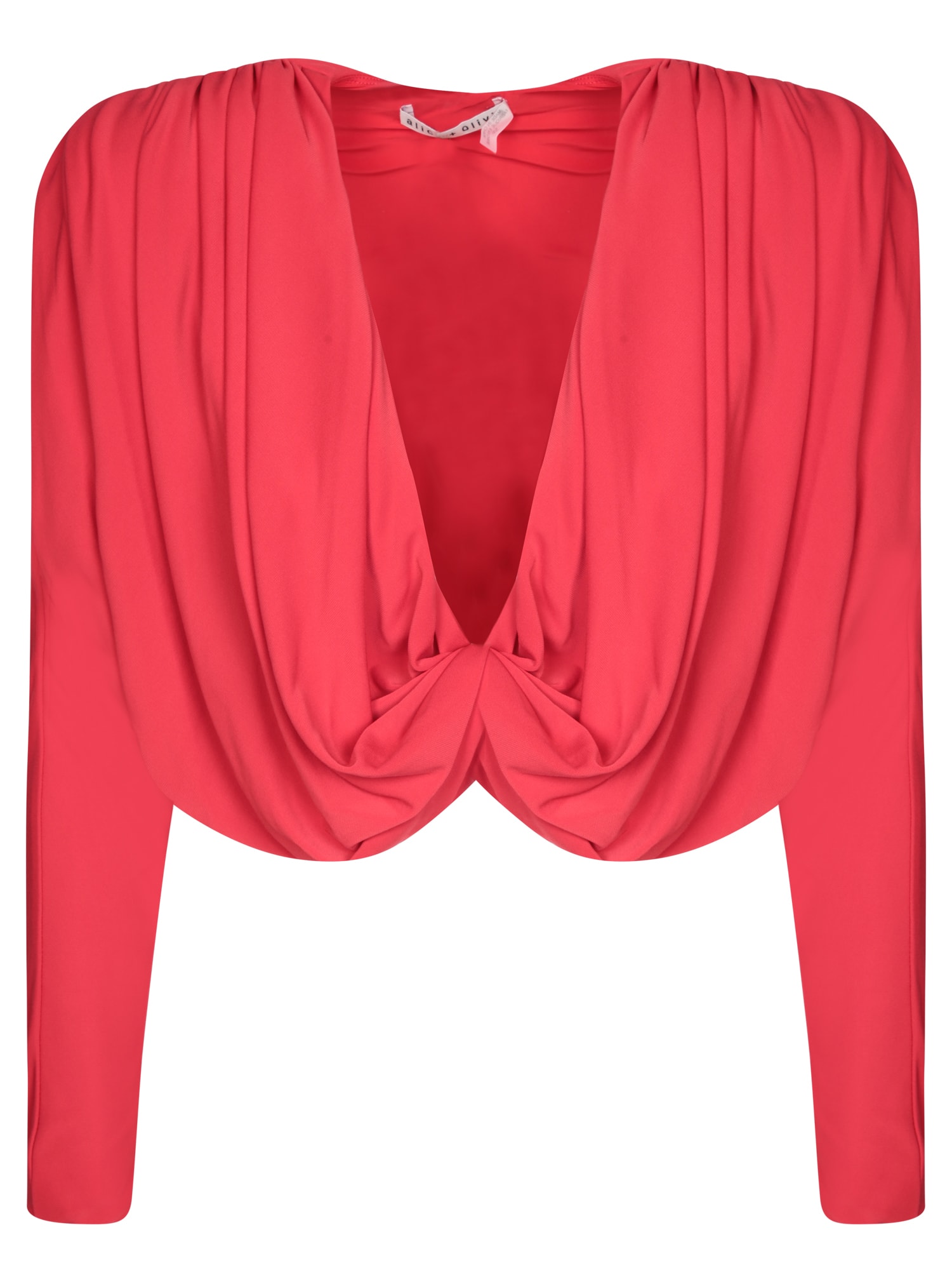 Shop Alice And Olivia Red Cropped Twist Blouse Alice + Olivia