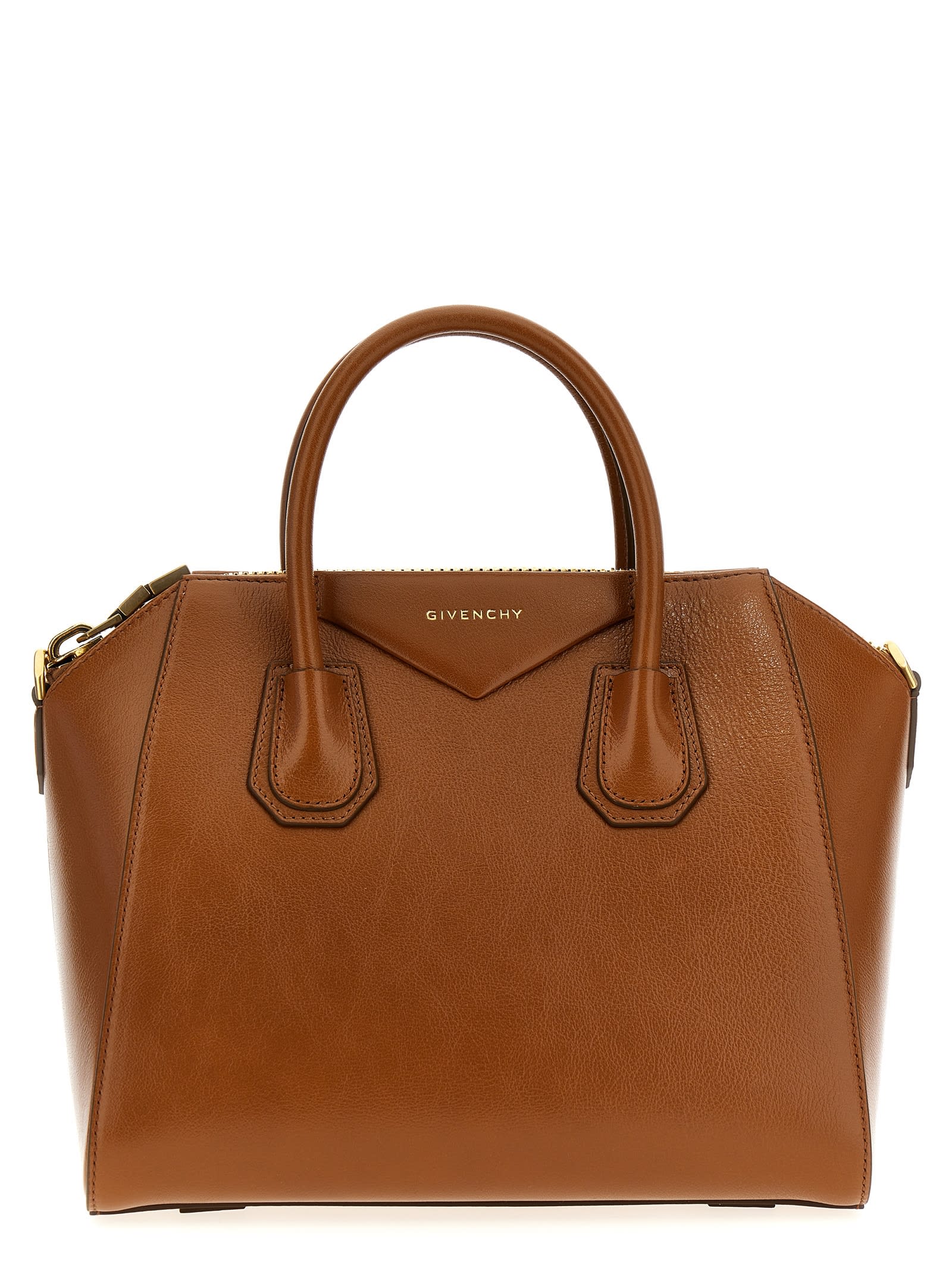 Shop Givenchy Antigona Small Handbag In Brown