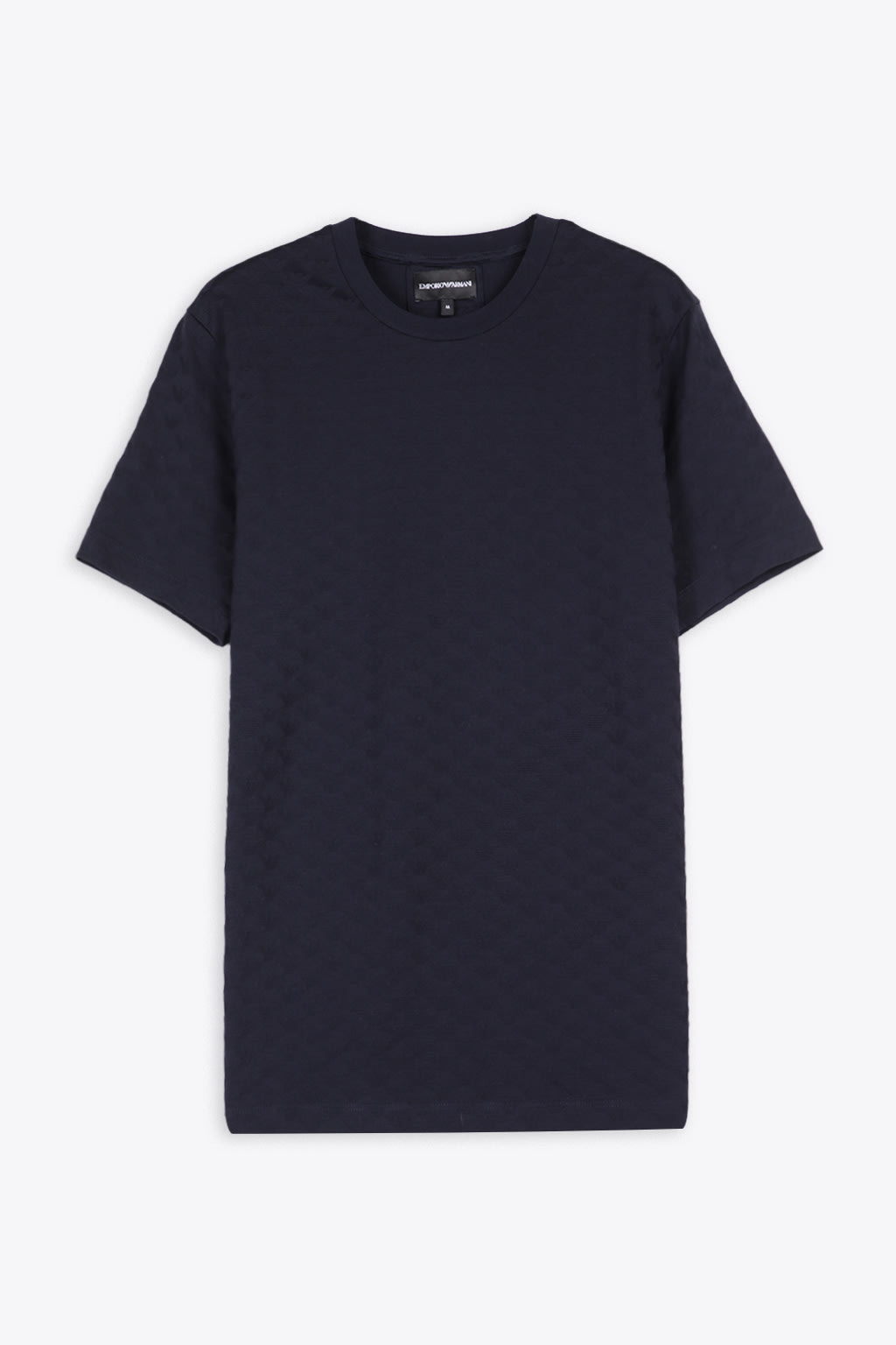 T-shirt Blue Cotton T-shirt With Jacquard Logo Pattern